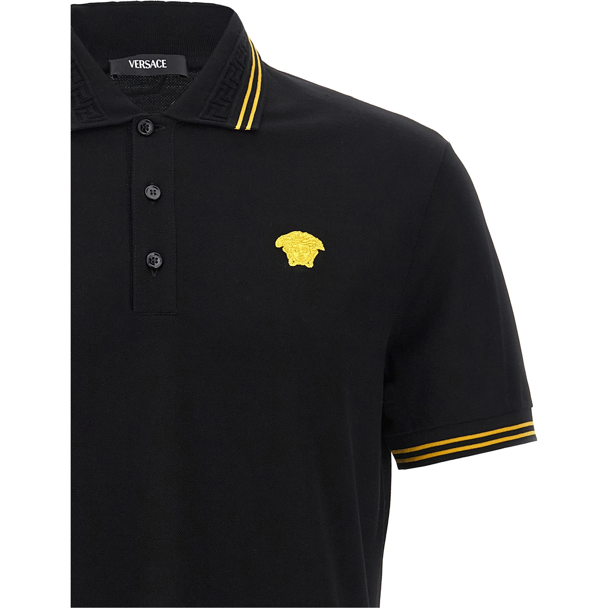Black Cotton Polo Shirt