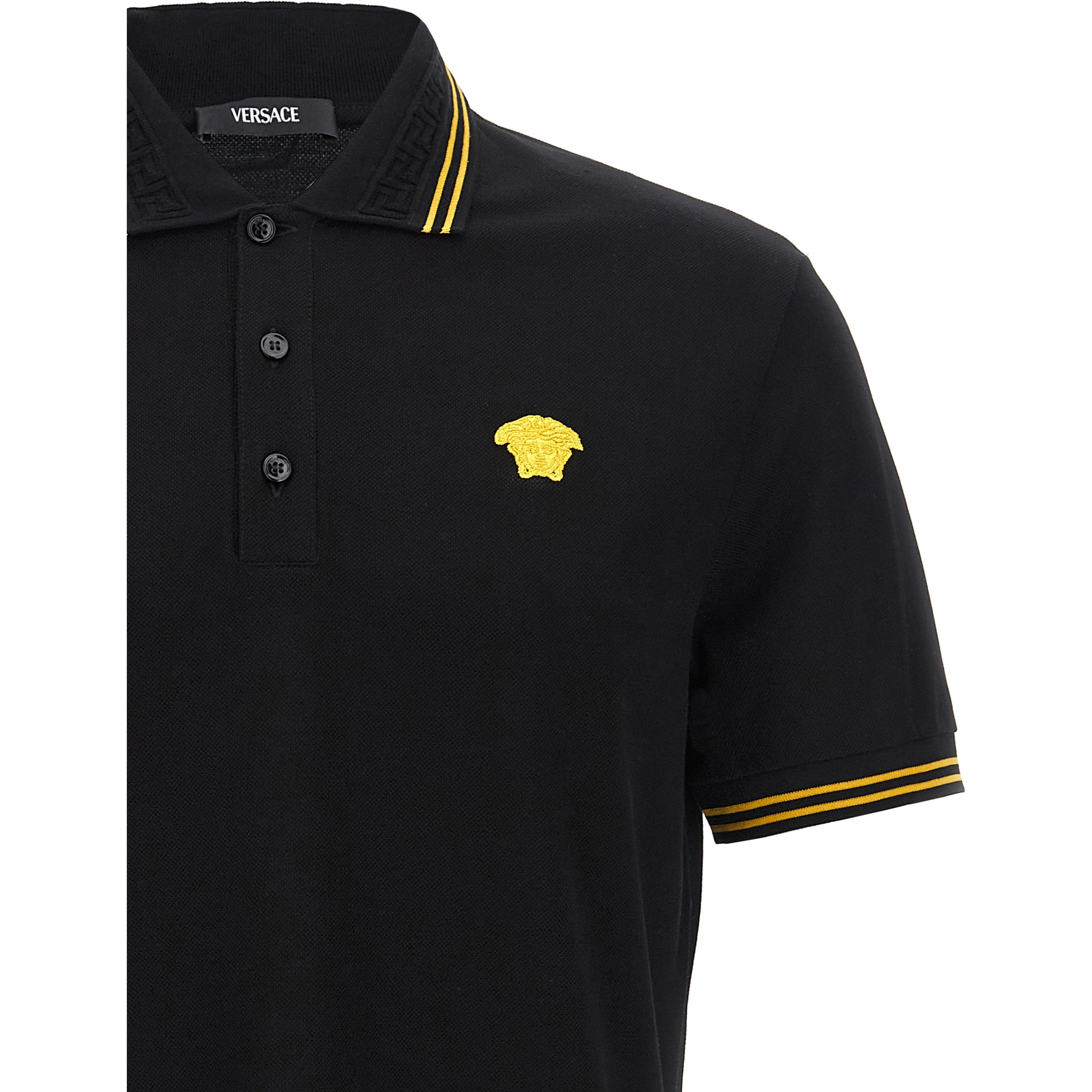 Black Cotton Polo Shirt