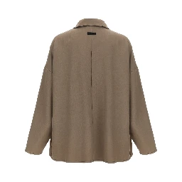 Beige Virgin Wool Full-Length Jacket
