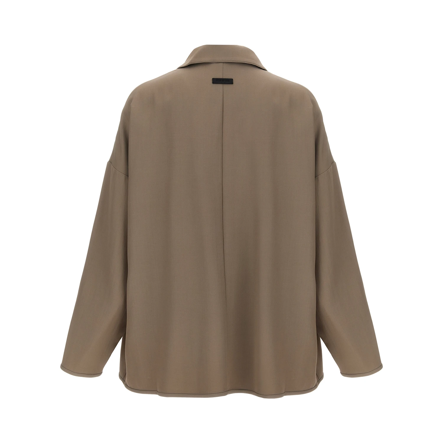 Beige Virgin Wool Full-Length Jacket