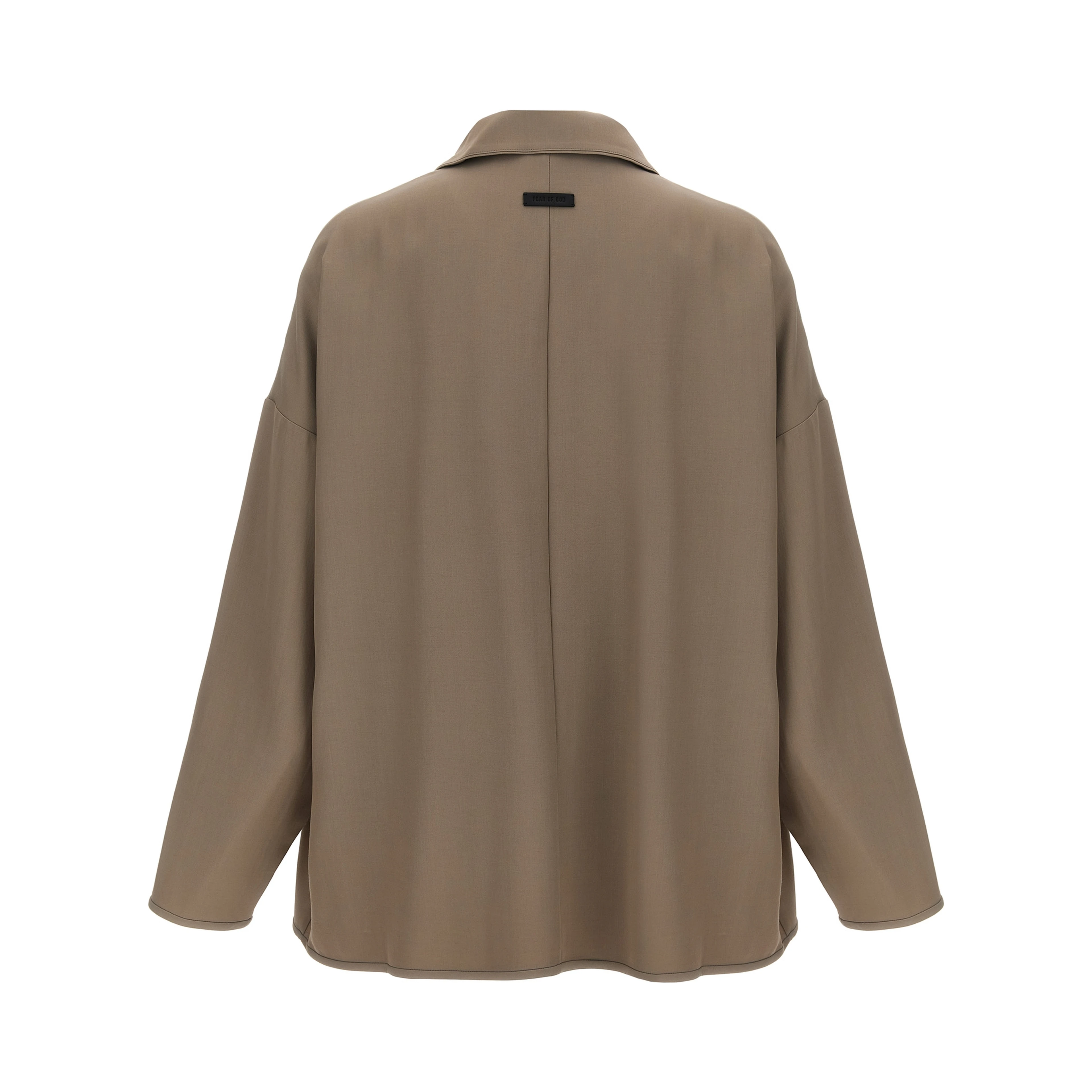 Beige Virgin Wool Full-Length Jacket