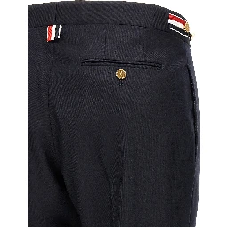Blue Wool Casual Pants