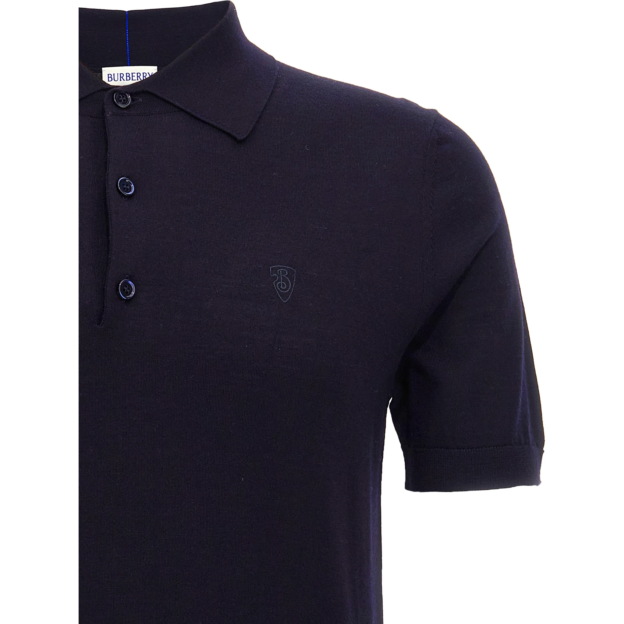 Blue Wool Polo Shirt