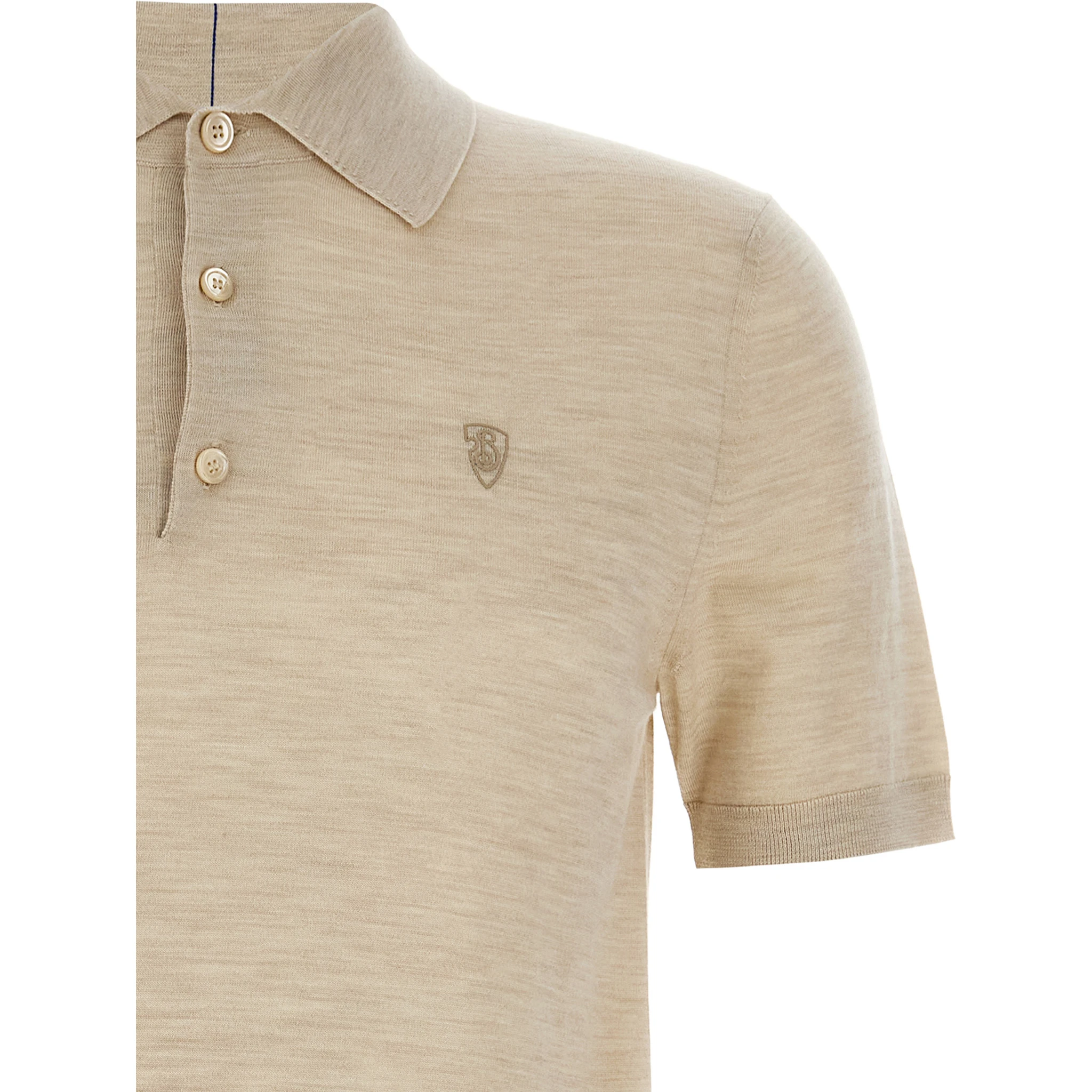 Beige Wool Polo Shirt