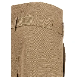 Beige Cotton Midi Skirt