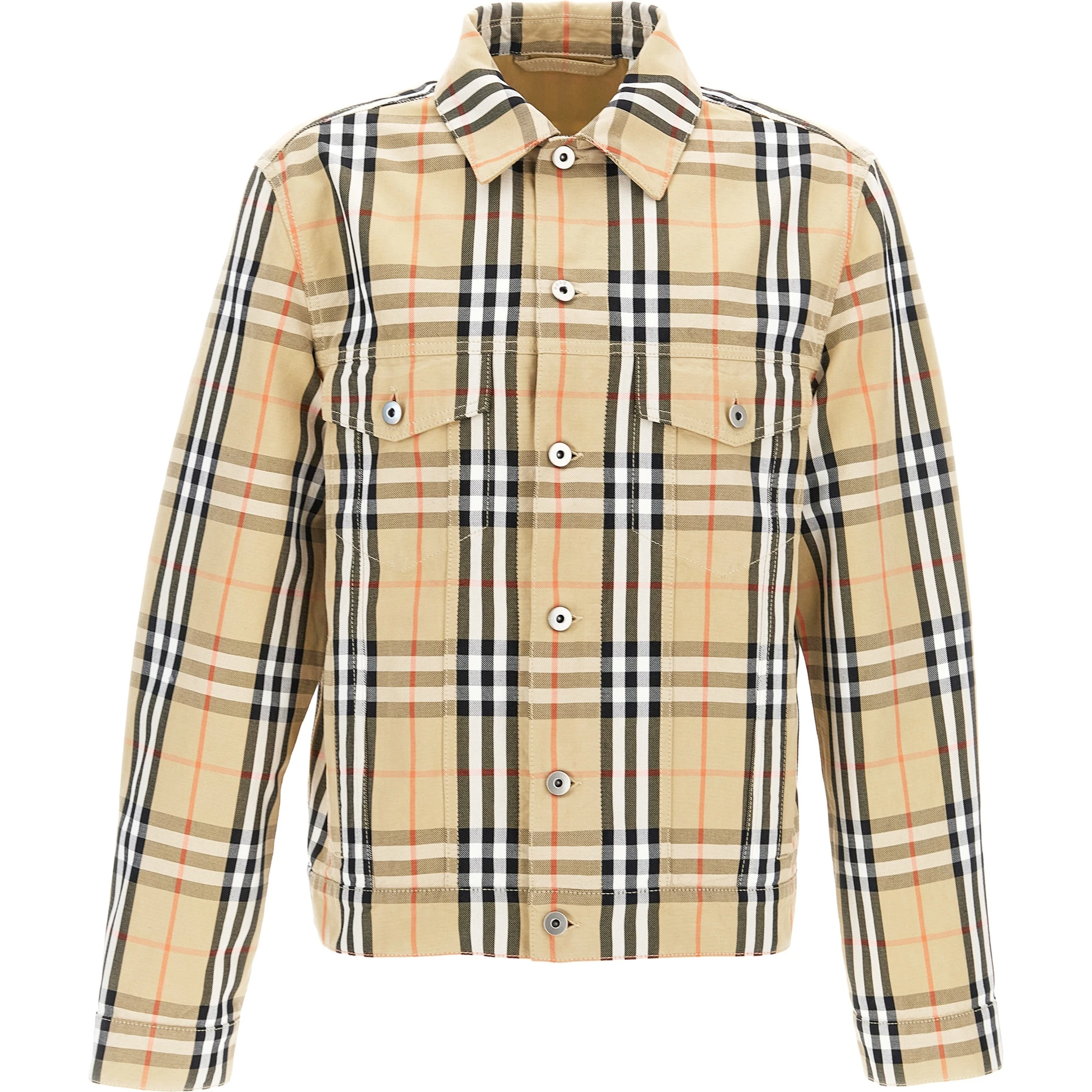 Beige Cotton Full-Length Jacket