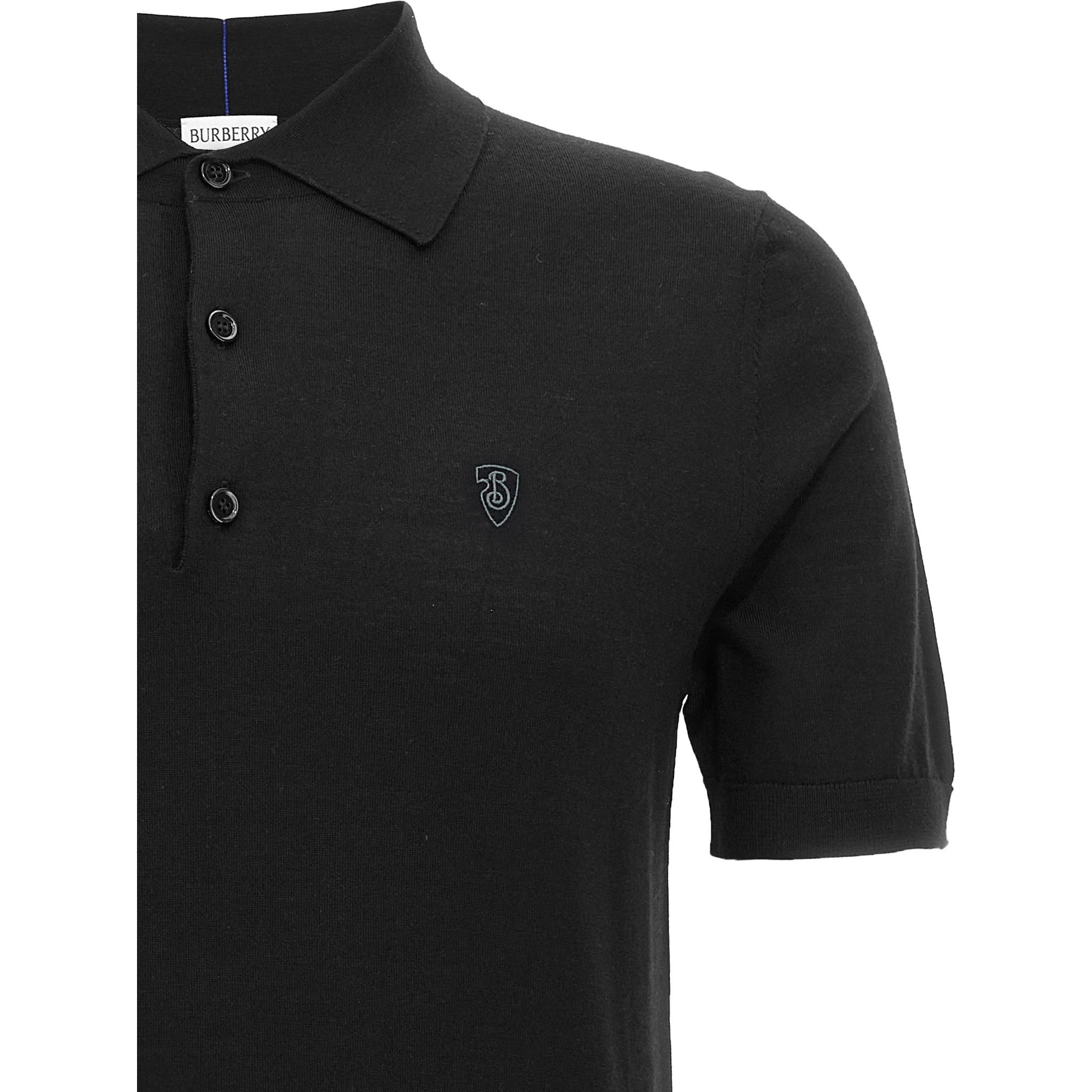 Black Wool Polo Shirt