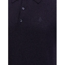 Blue Wool Polo Shirt