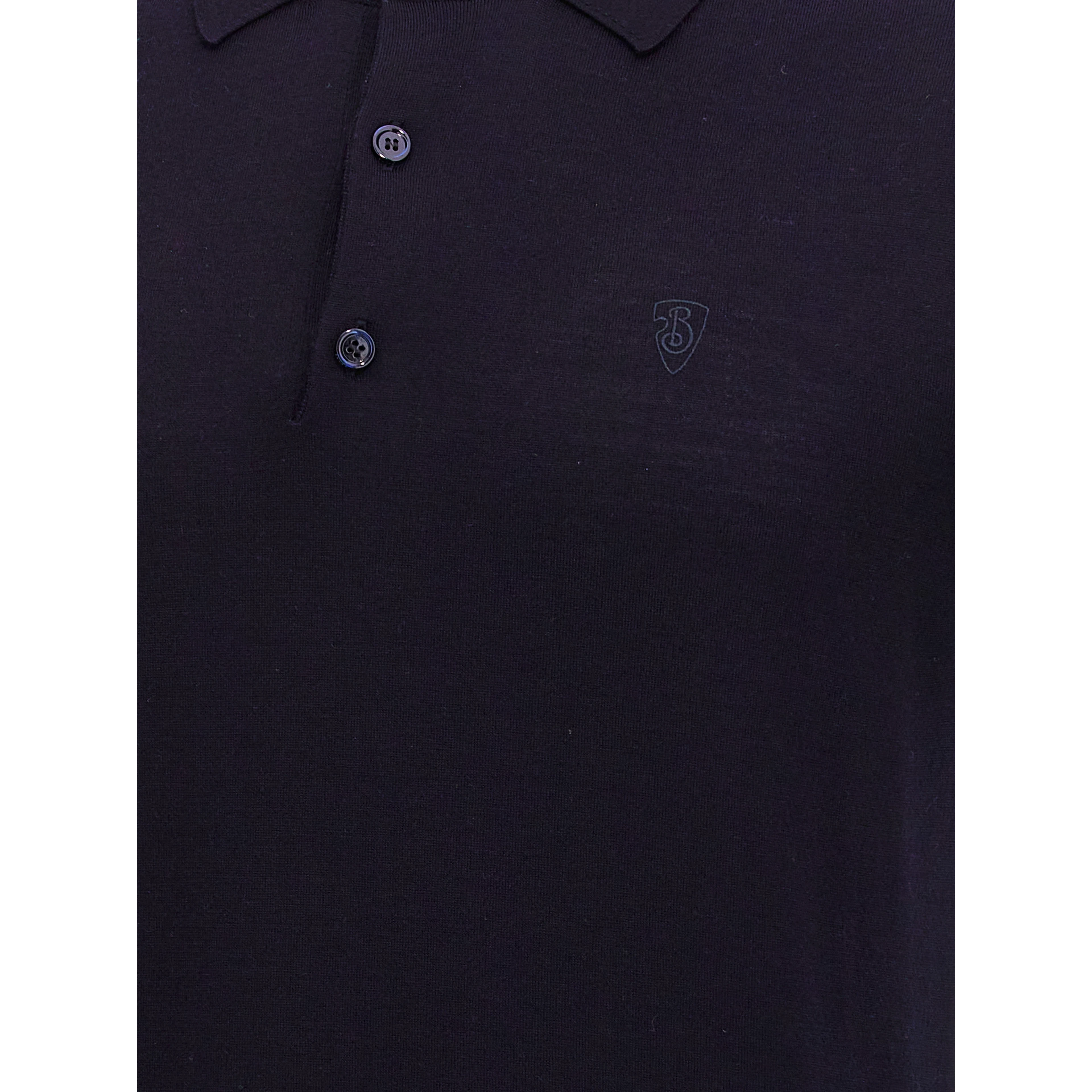 Blue Wool Polo Shirt