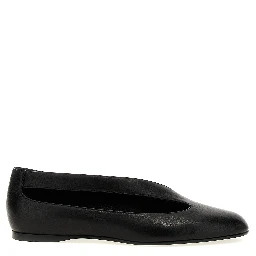 Black Lamb Leather Ballet Flats
