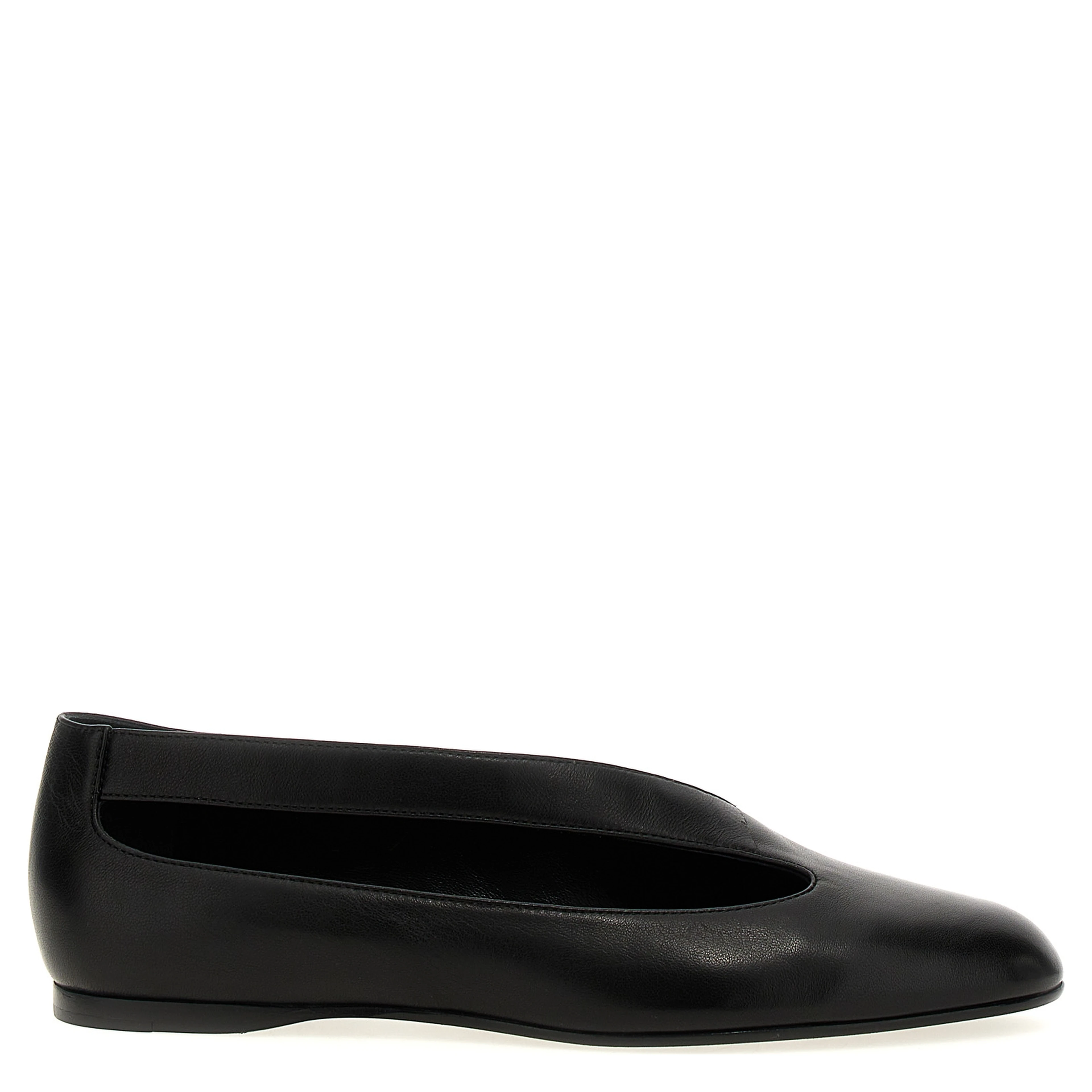 Black Lamb Leather Ballet Flats