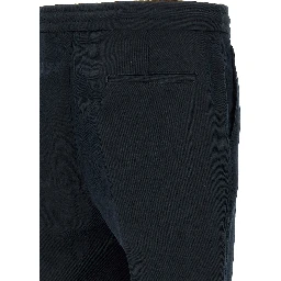 Blue Linen Casual Pants