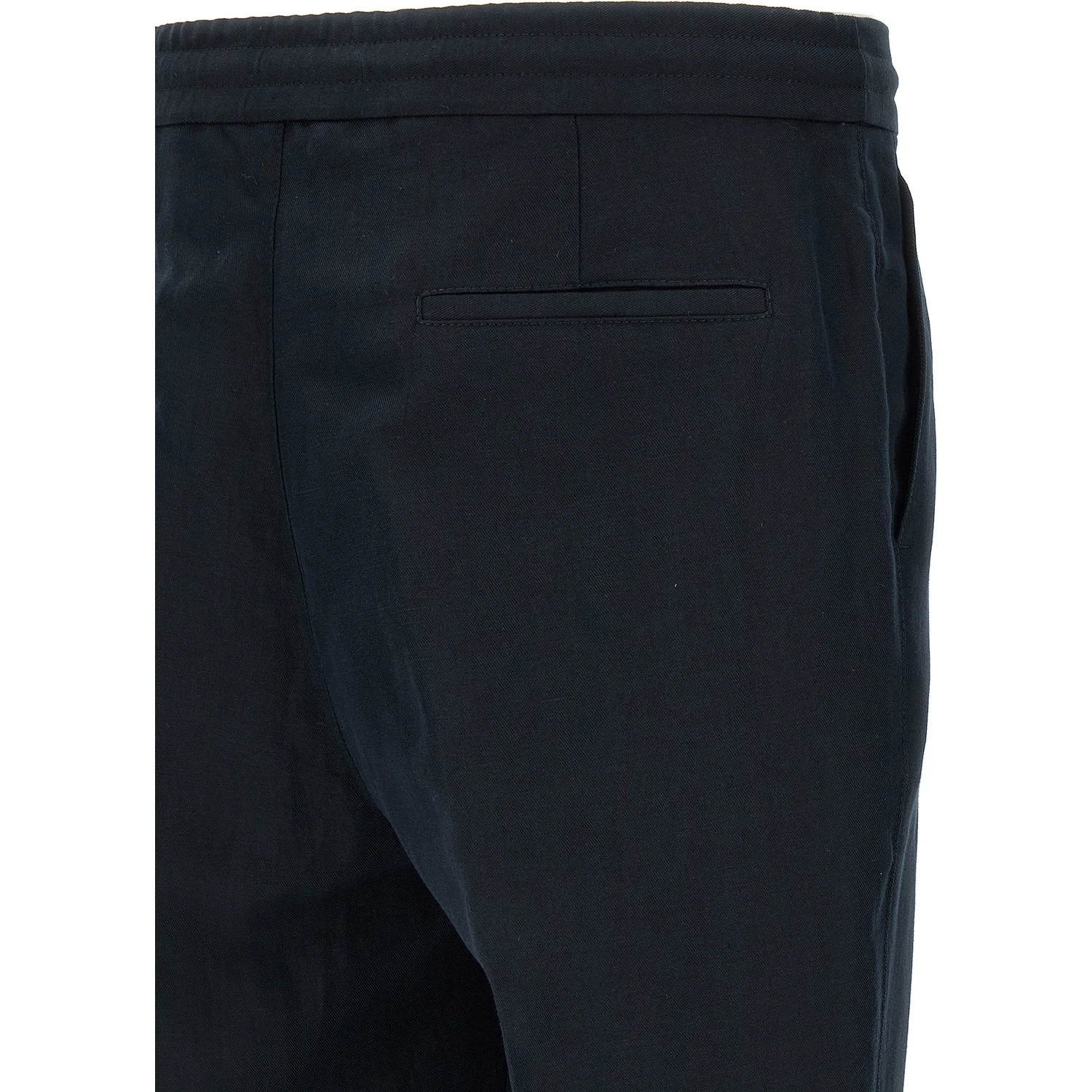 Blue Linen Casual Pants