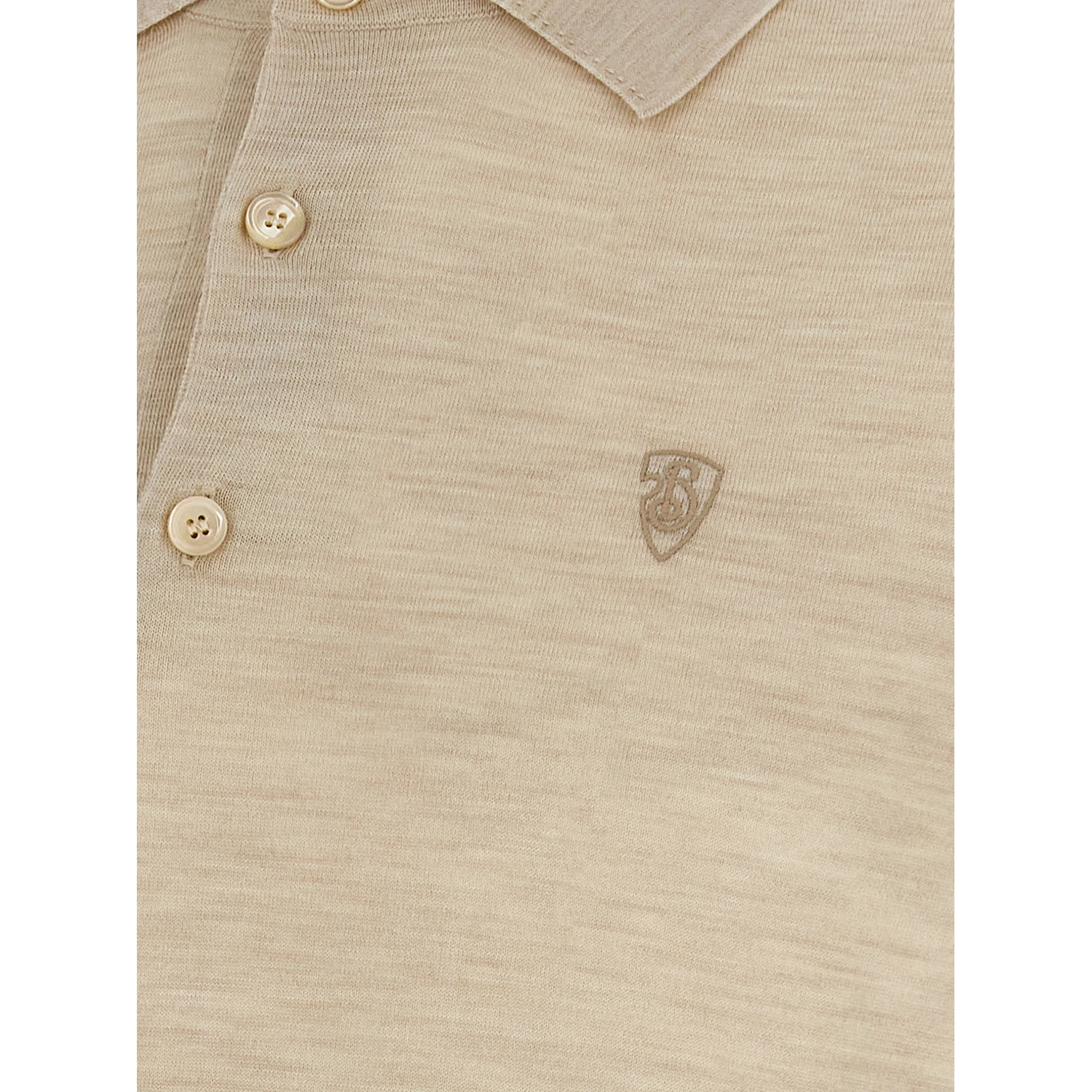 Beige Wool Polo Shirt