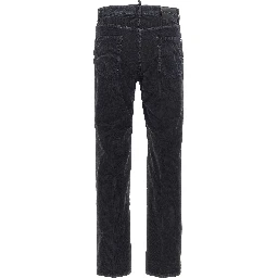 Blue Cotton Casual Pants