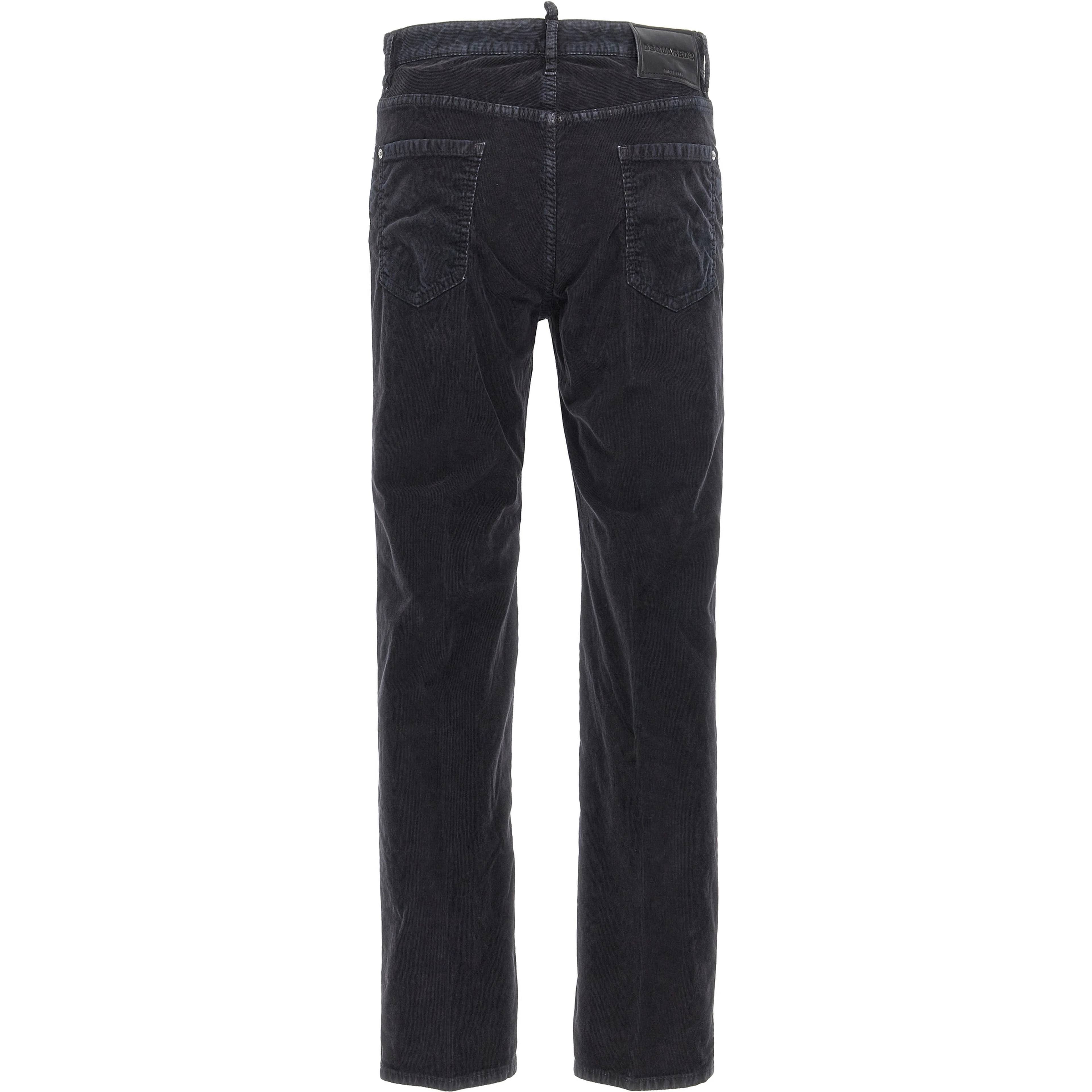 Blue Cotton Casual Pants