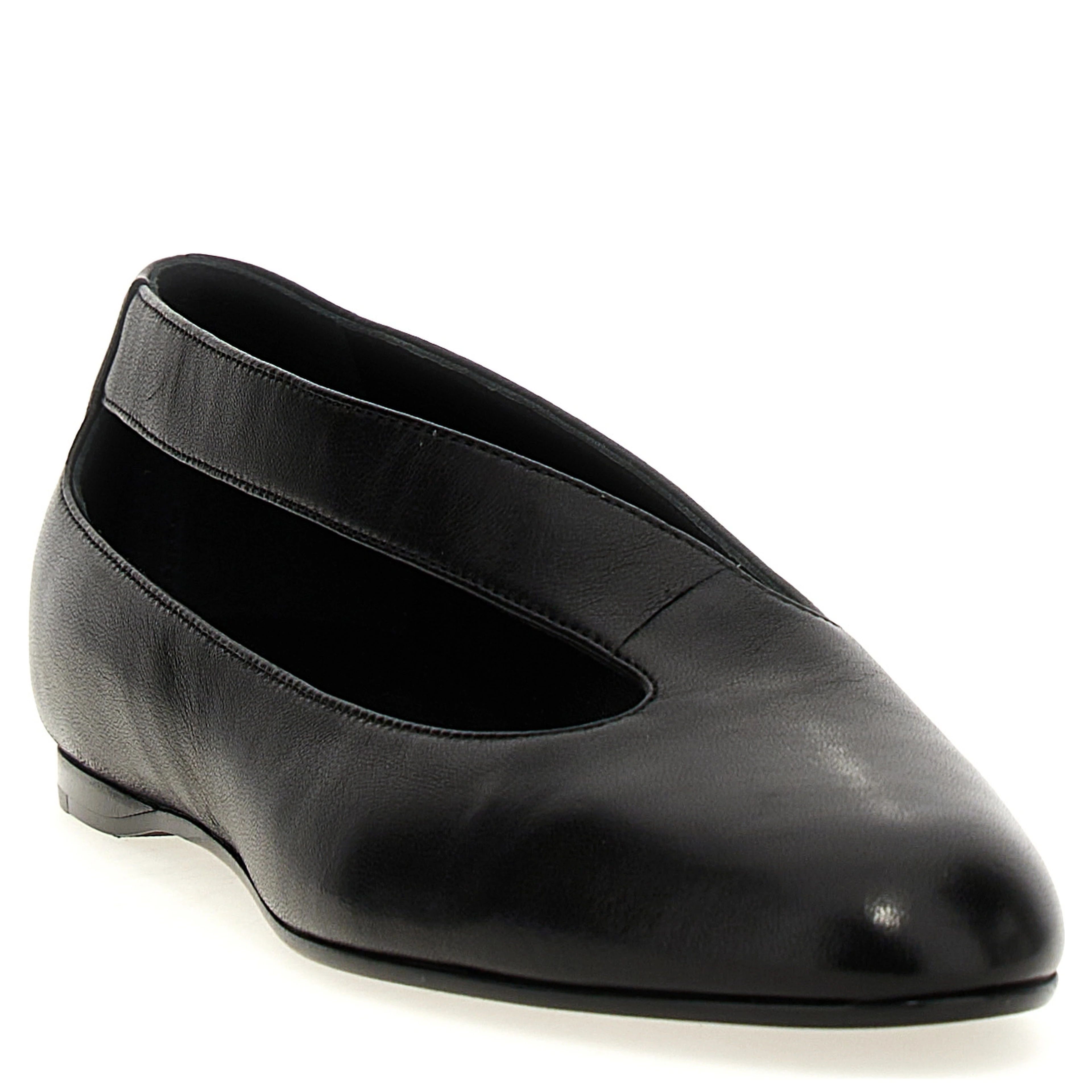 Black Lamb Leather Ballet Flats