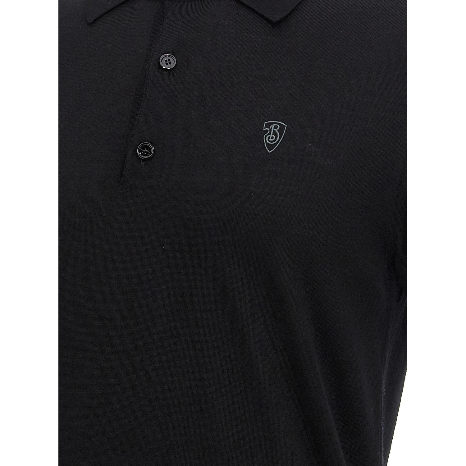 Black Wool Polo Shirt