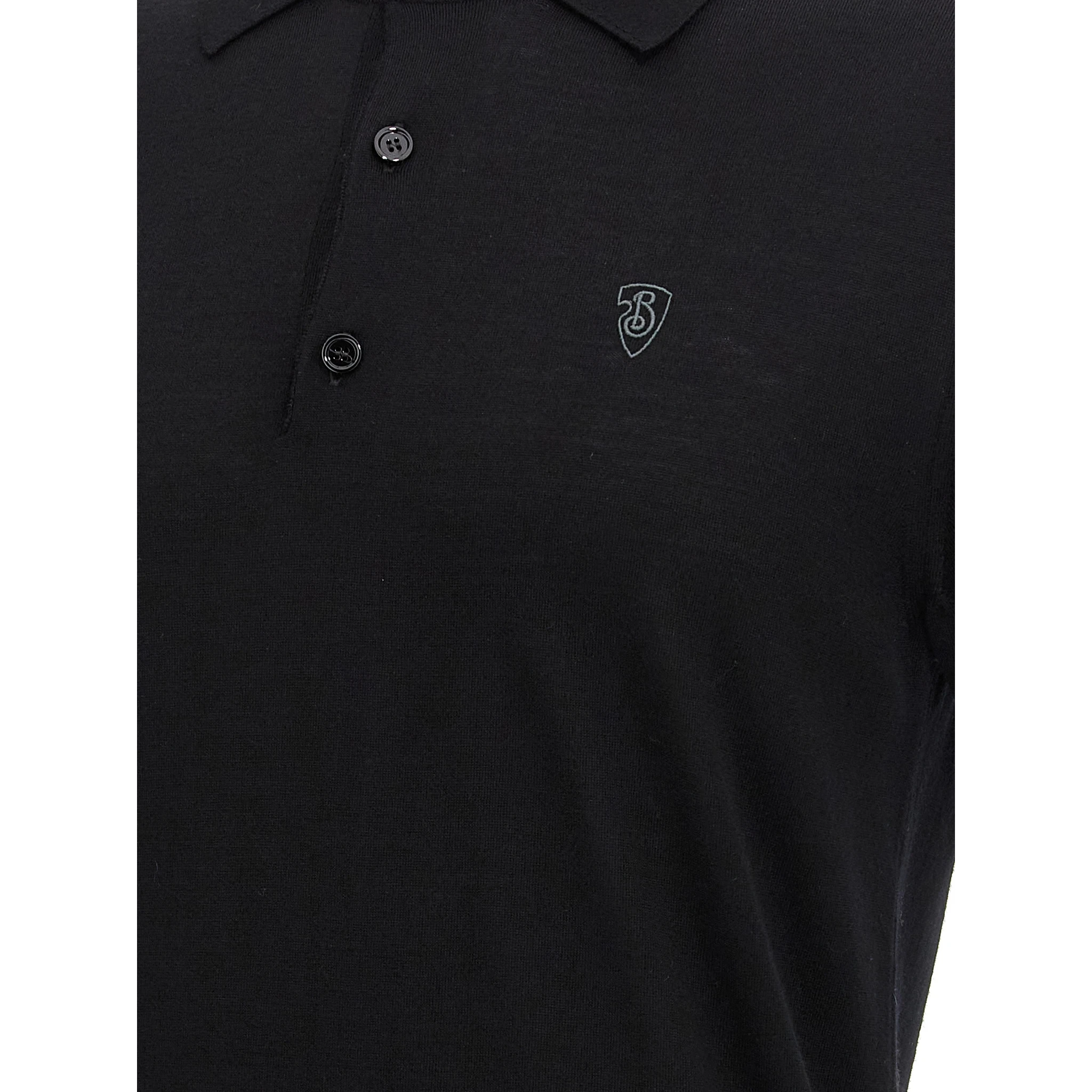 Black Wool Polo Shirt