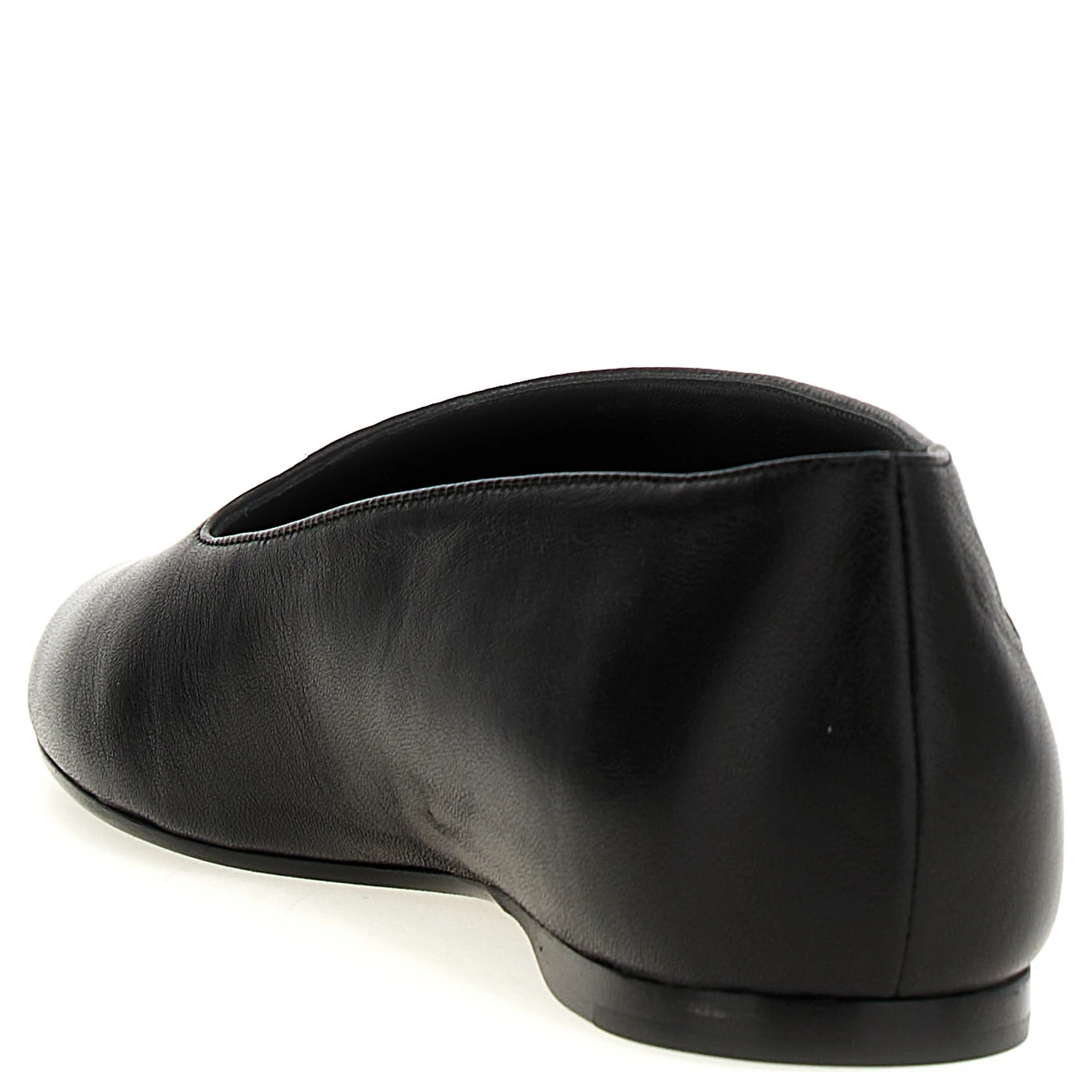 Black Lamb Leather Ballet Flats