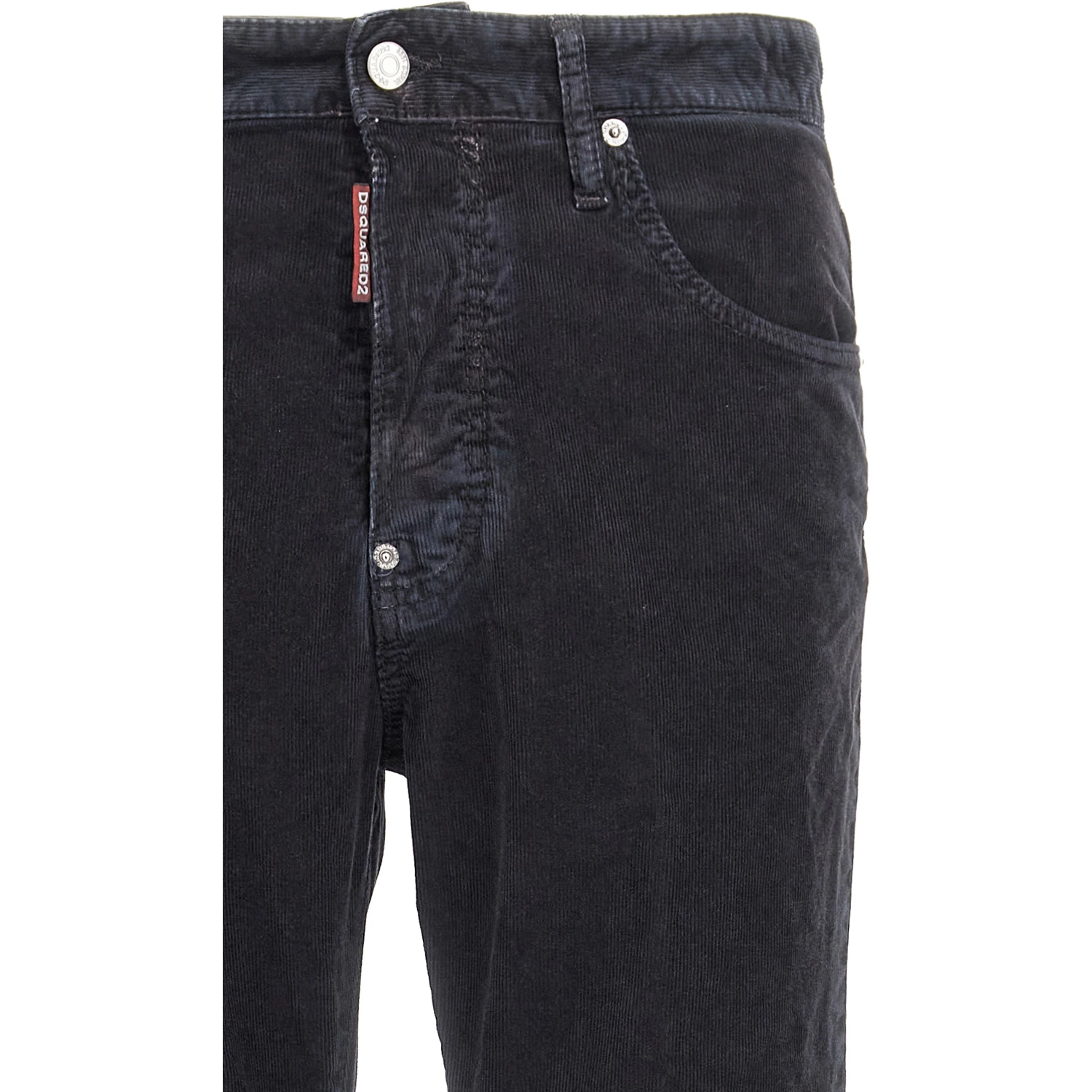 Blue Cotton Casual Pants