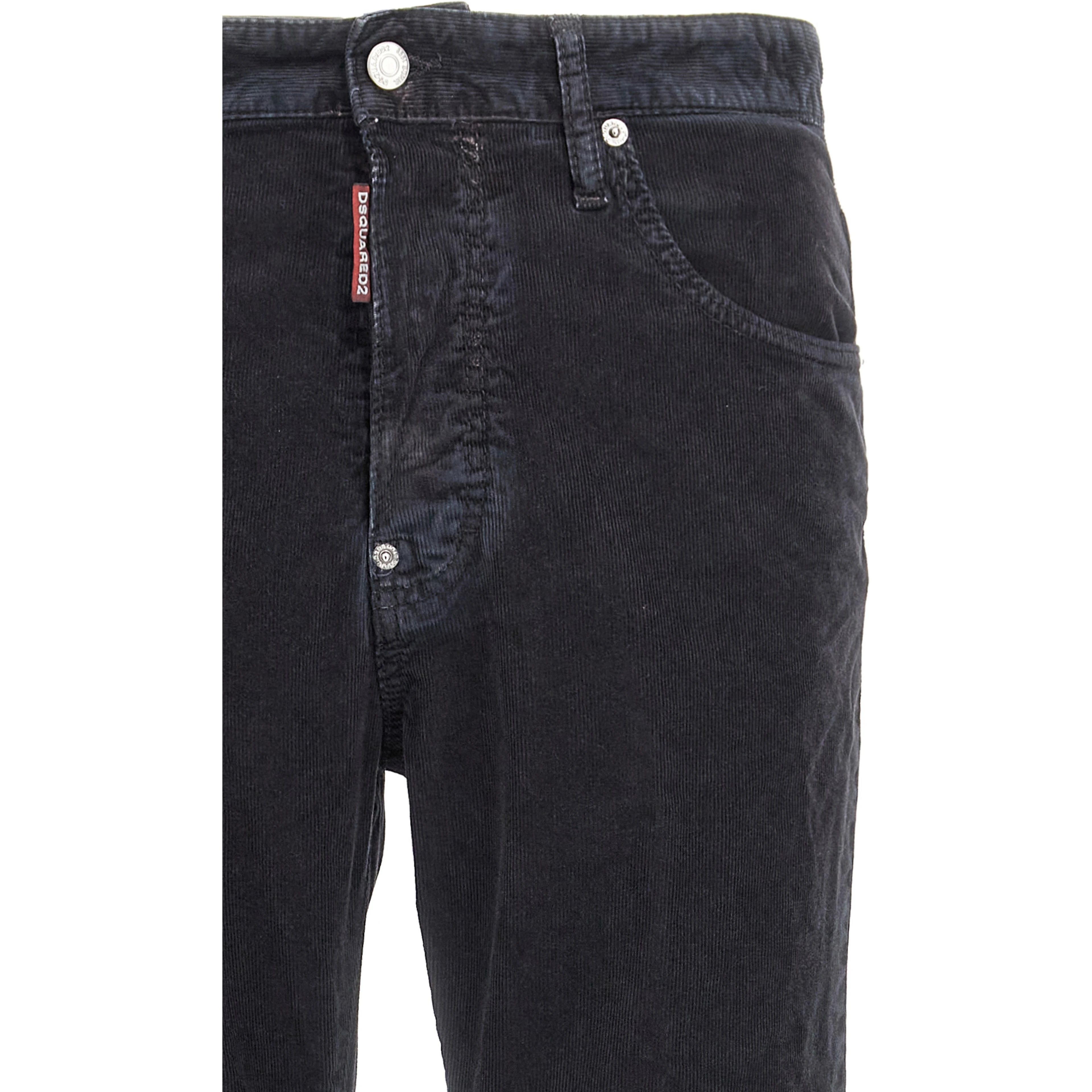 Blue Cotton Casual Pants