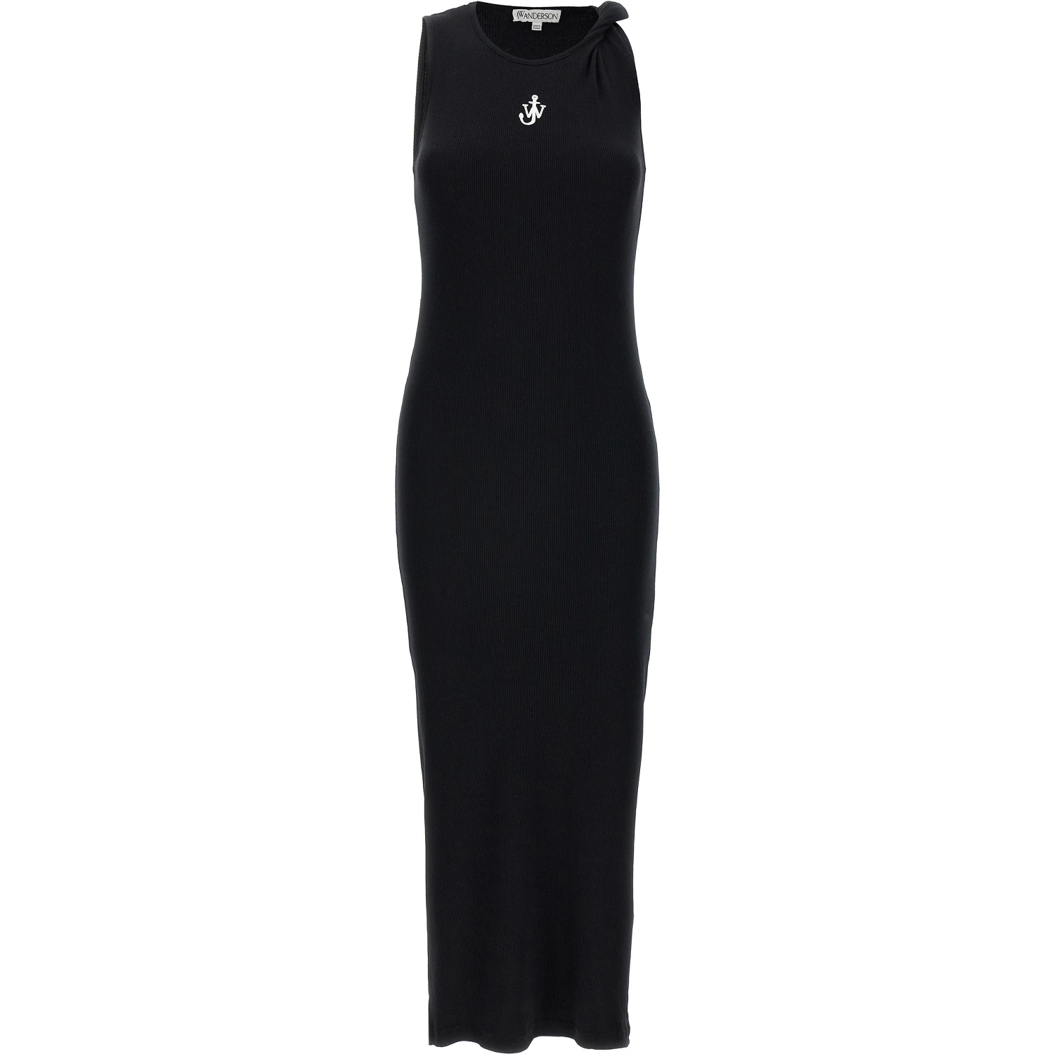 Black Cotton Midi Dress