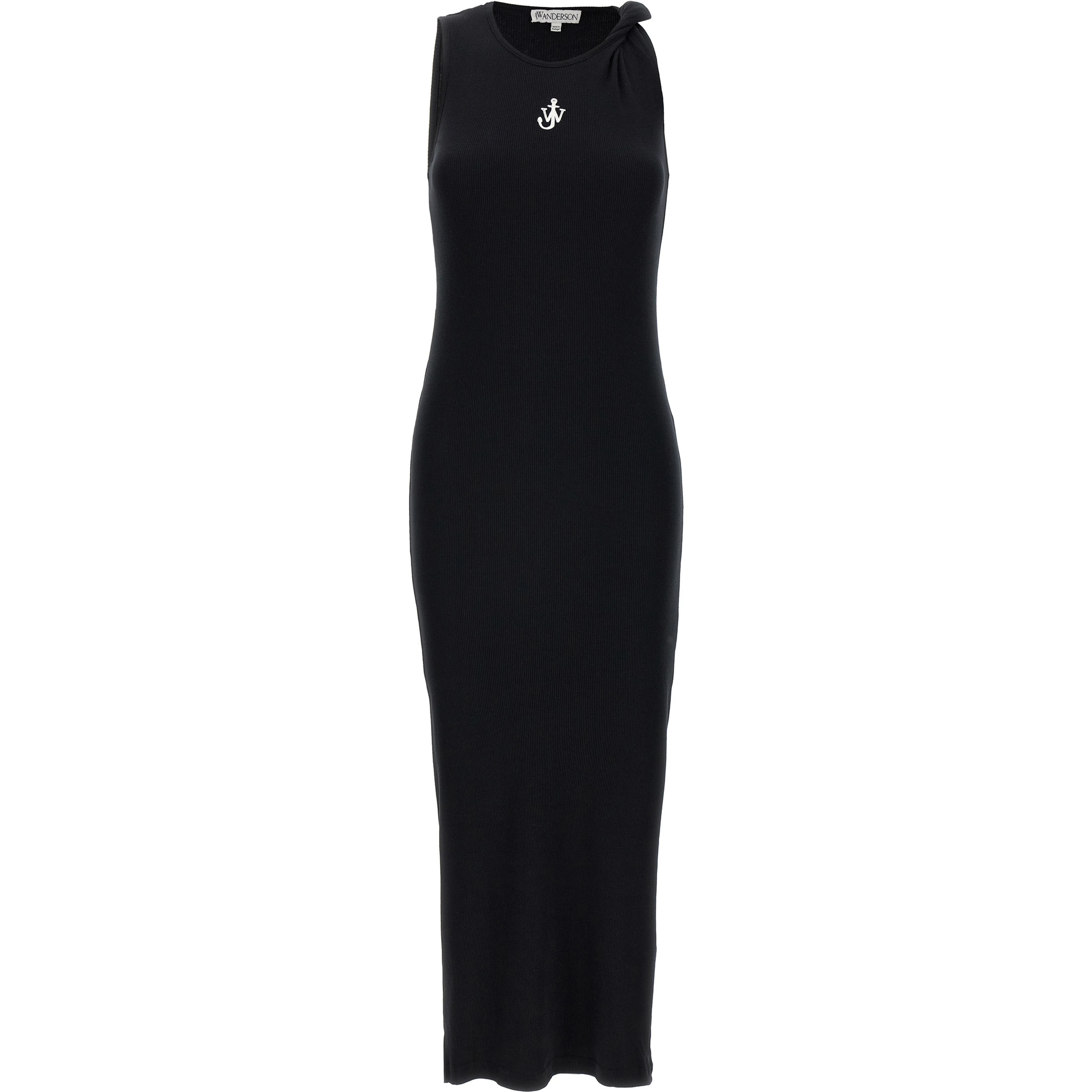 Black Cotton Midi Dress
