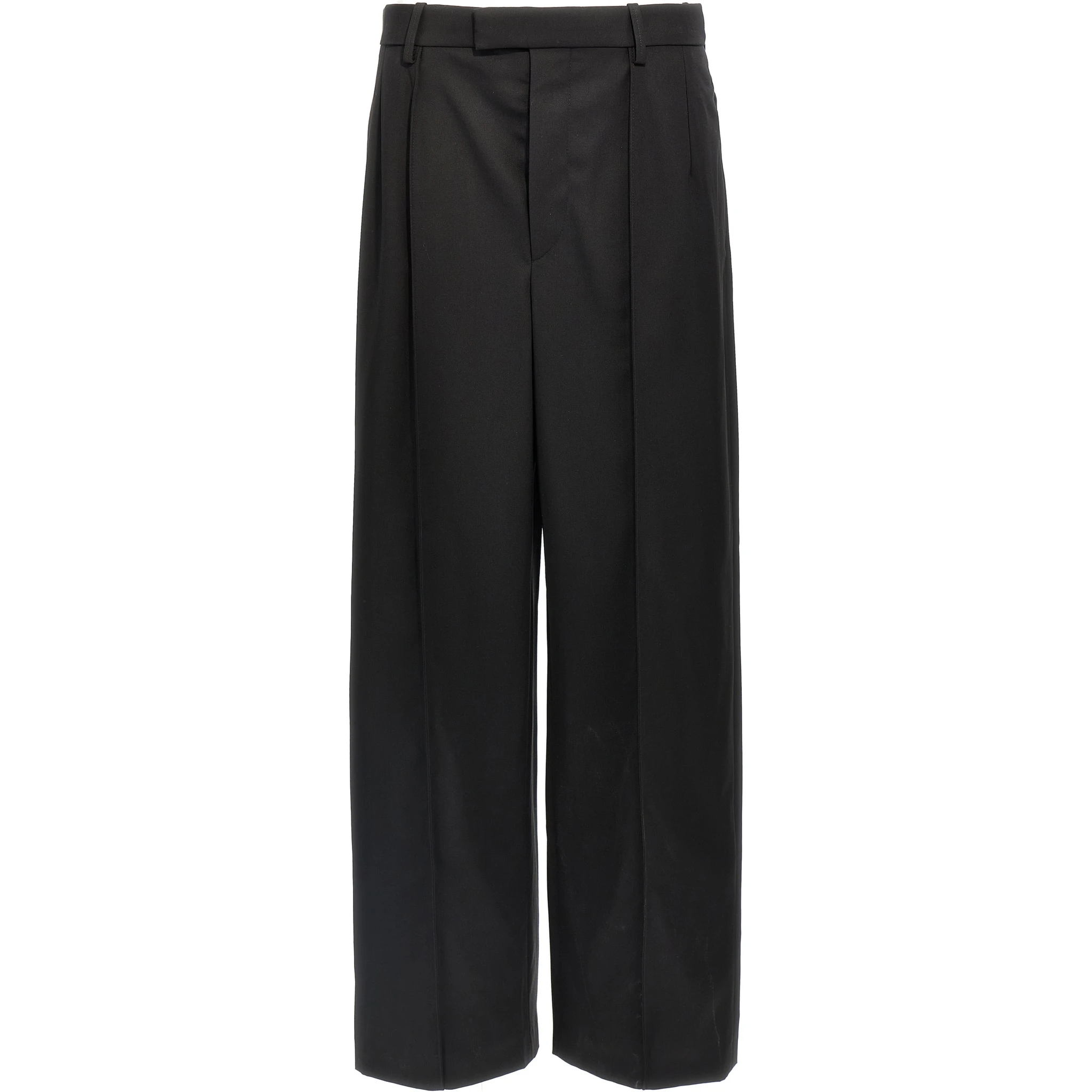Black Wool Casual Pants