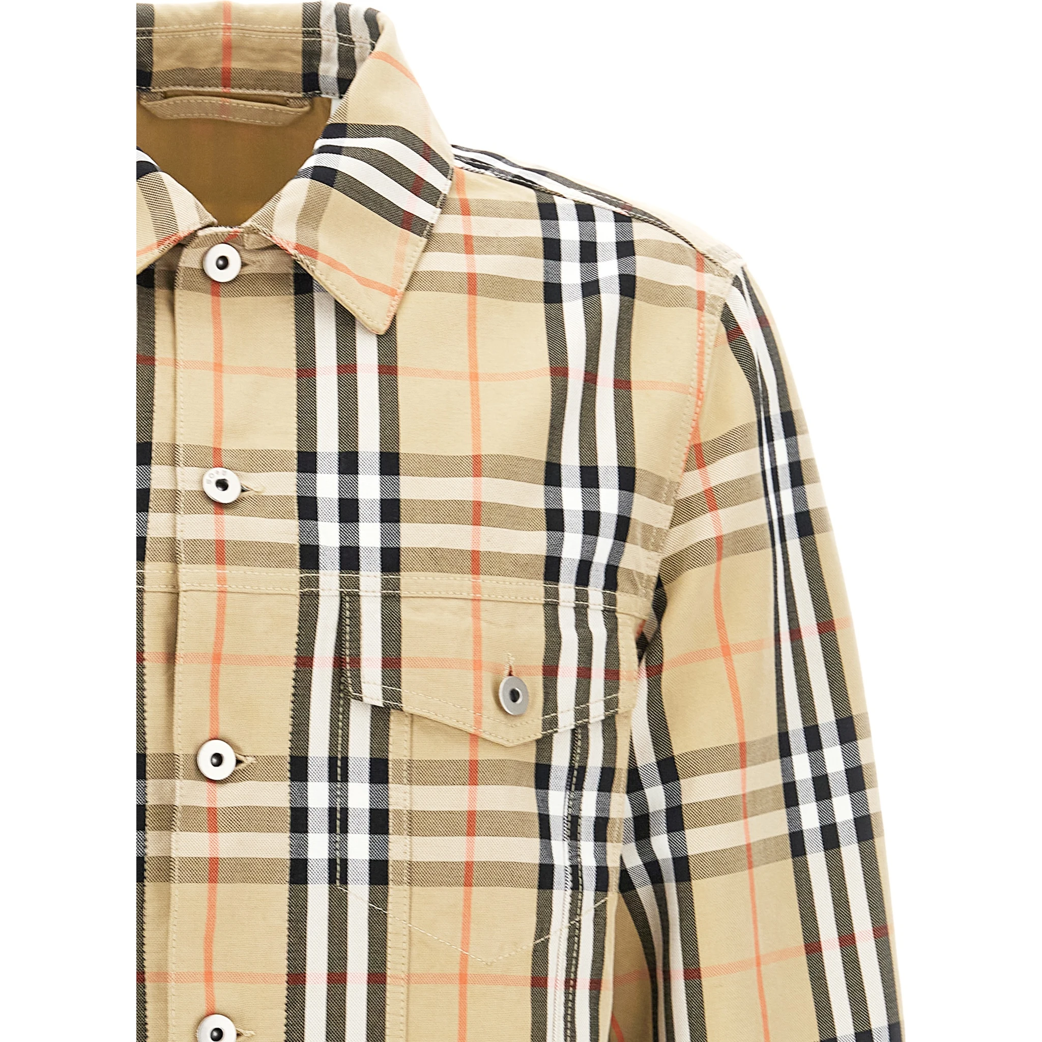 Beige Cotton Full-Length Jacket