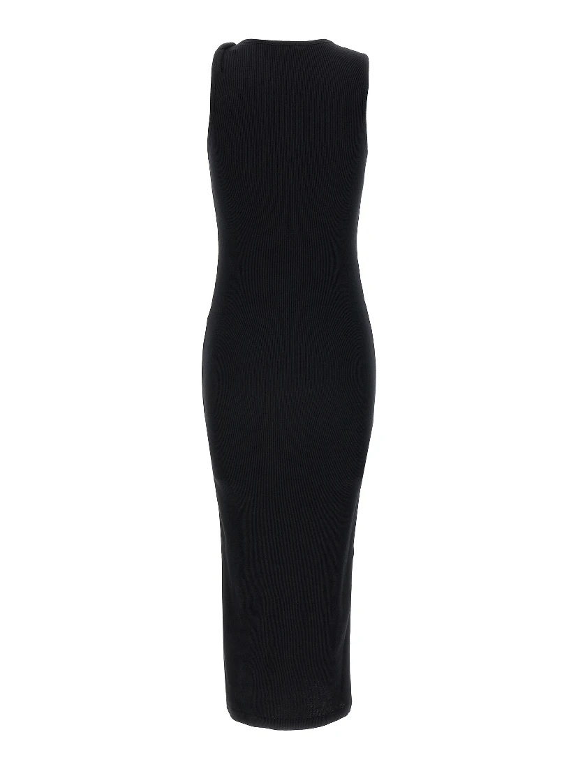 Black Cotton Midi Dress