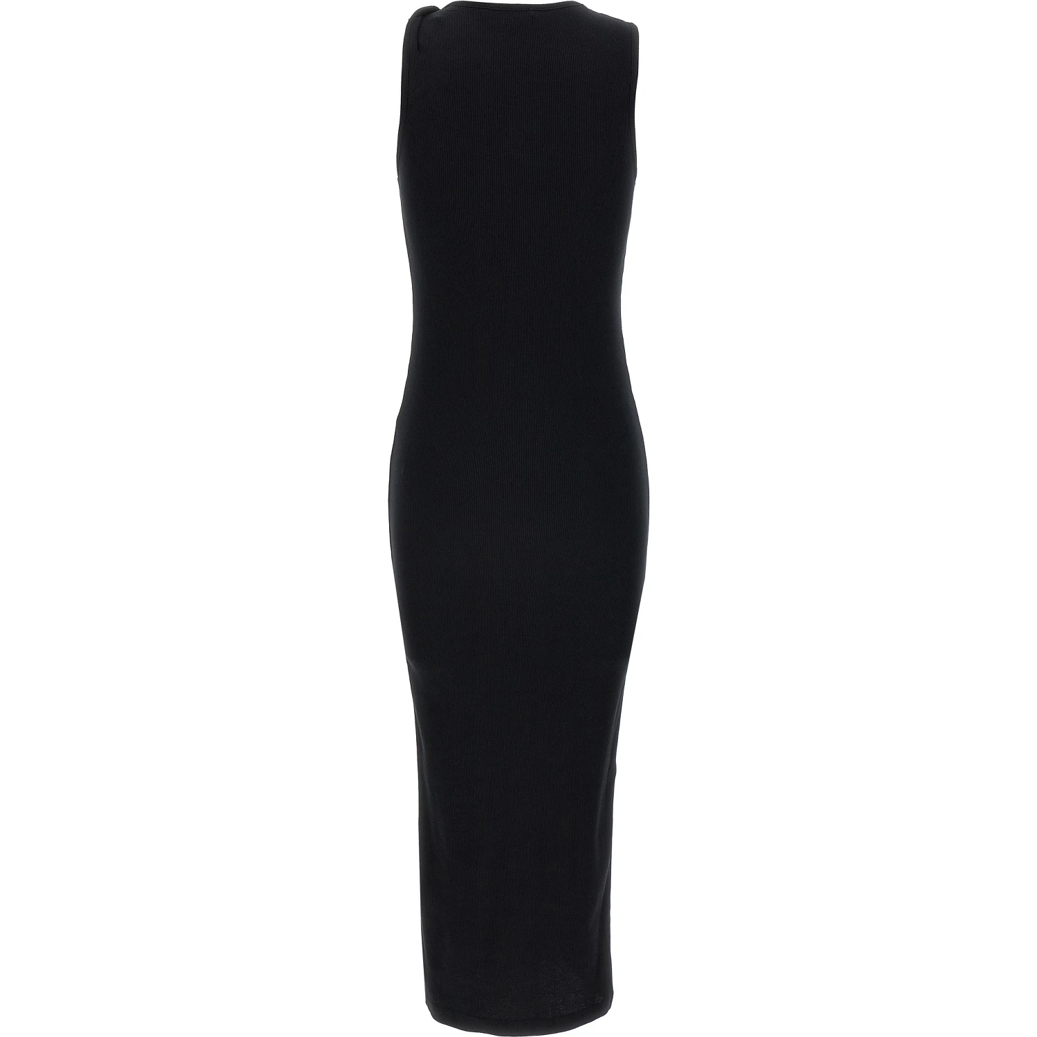 Black Cotton Midi Dress