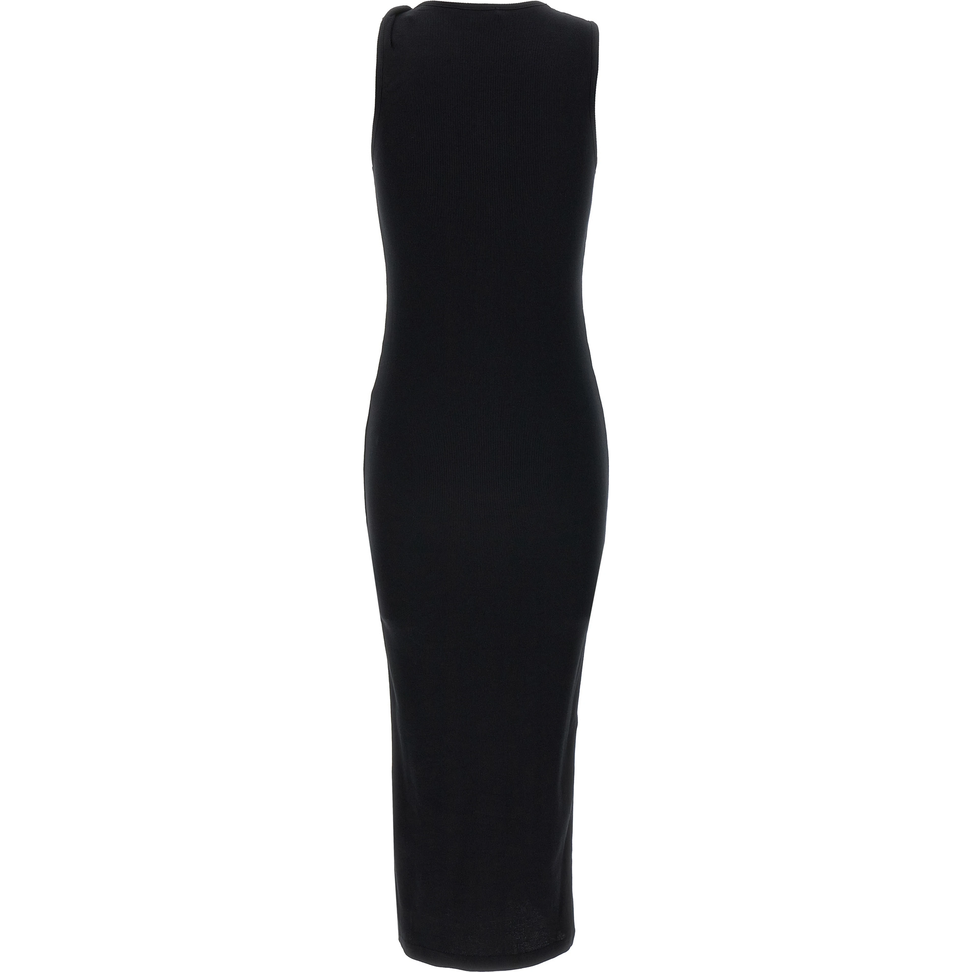 Black Cotton Midi Dress