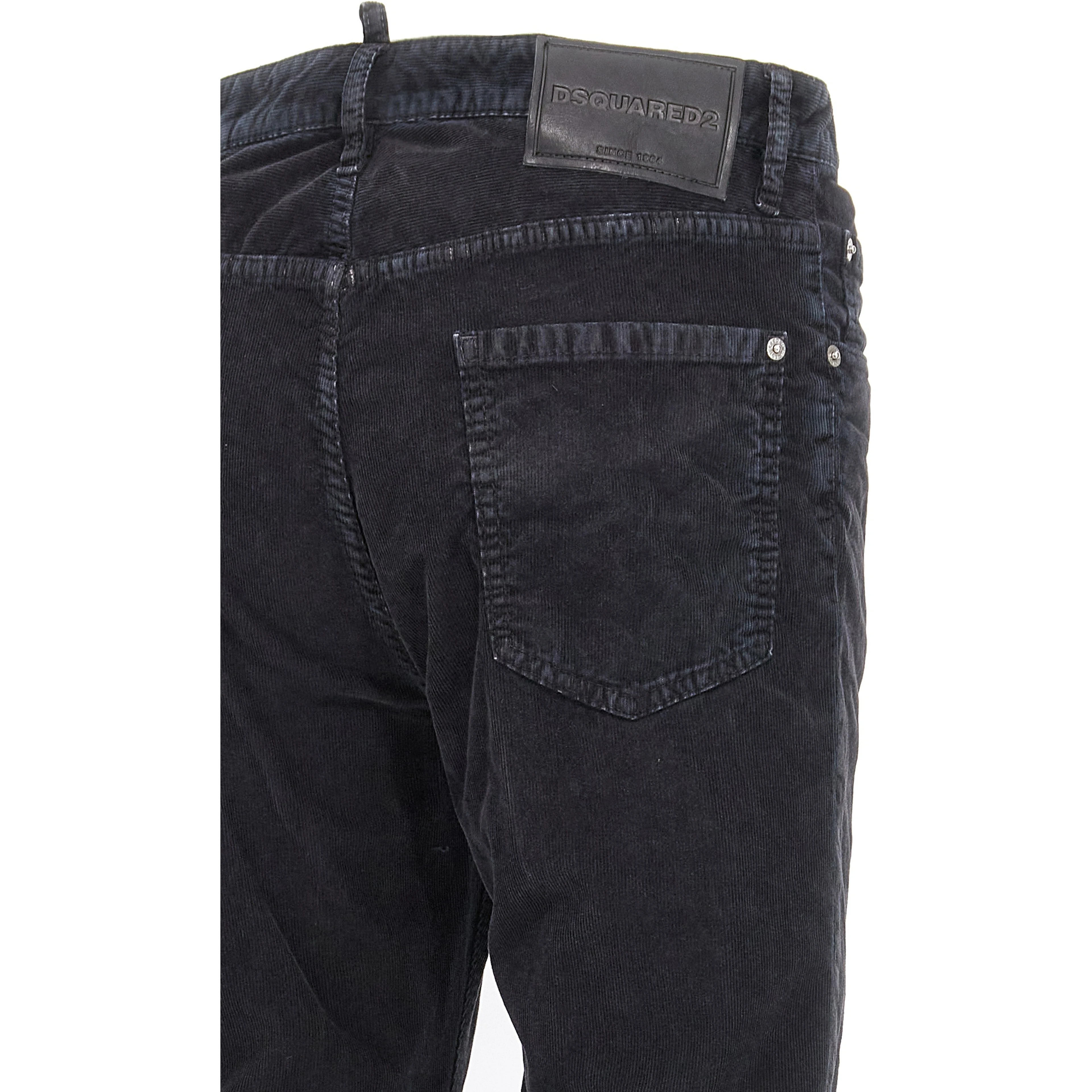 Blue Cotton Casual Pants