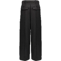Black Wool Casual Pants
