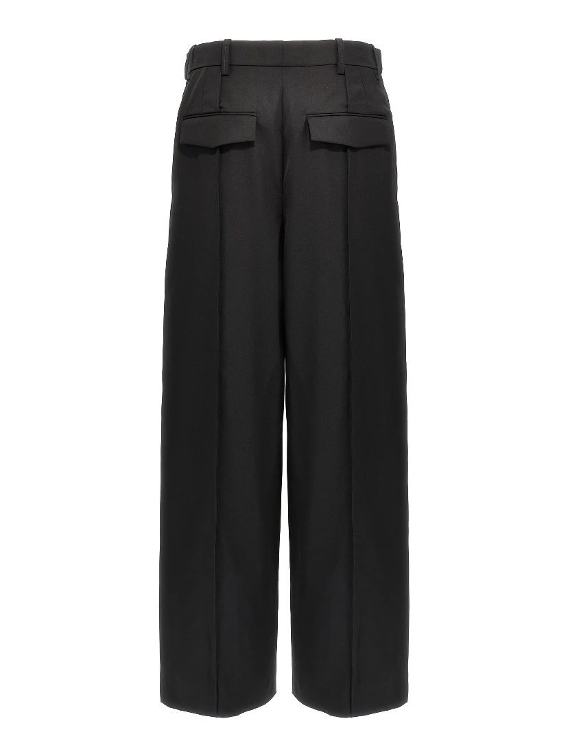 Black Wool Casual Pants