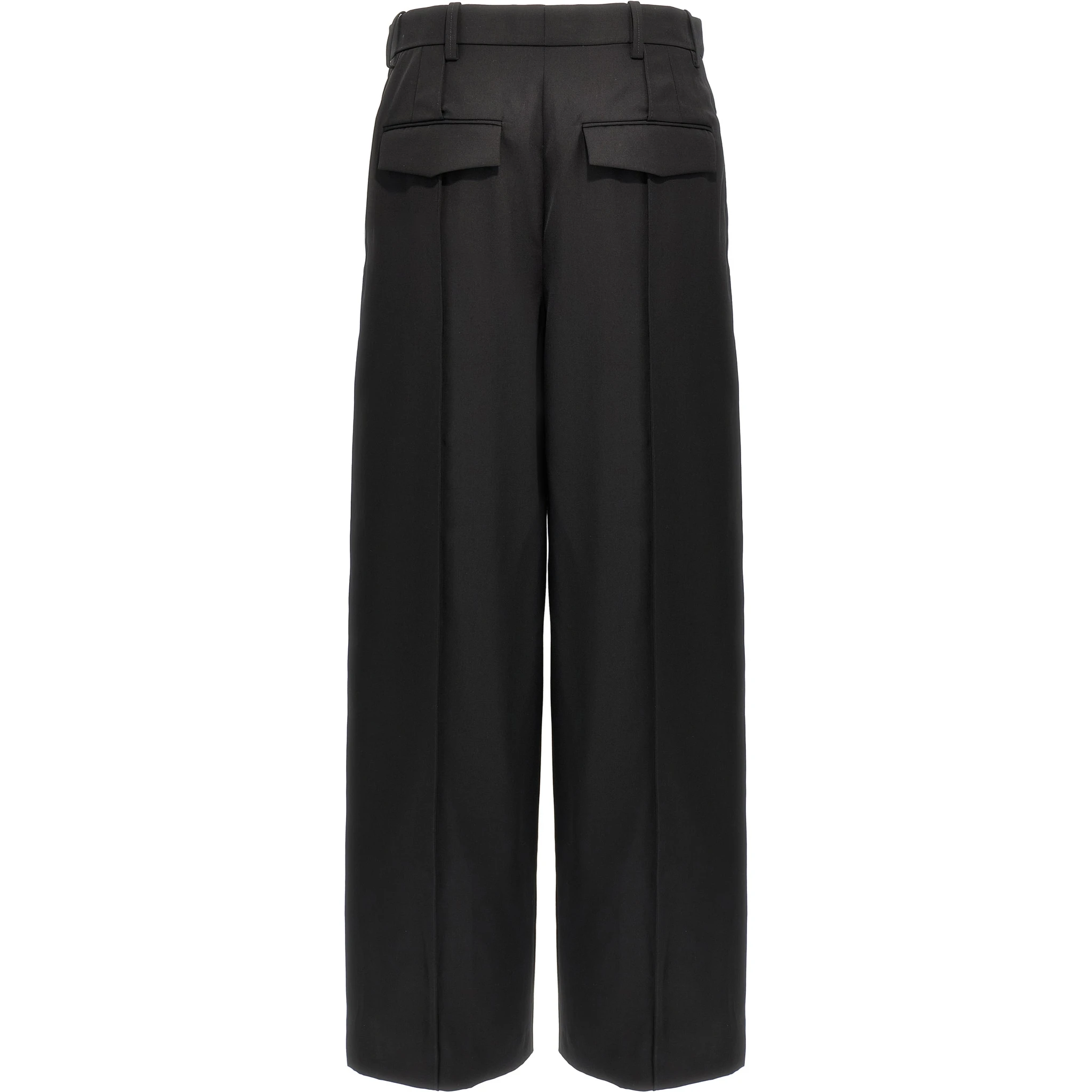 Black Wool Casual Pants