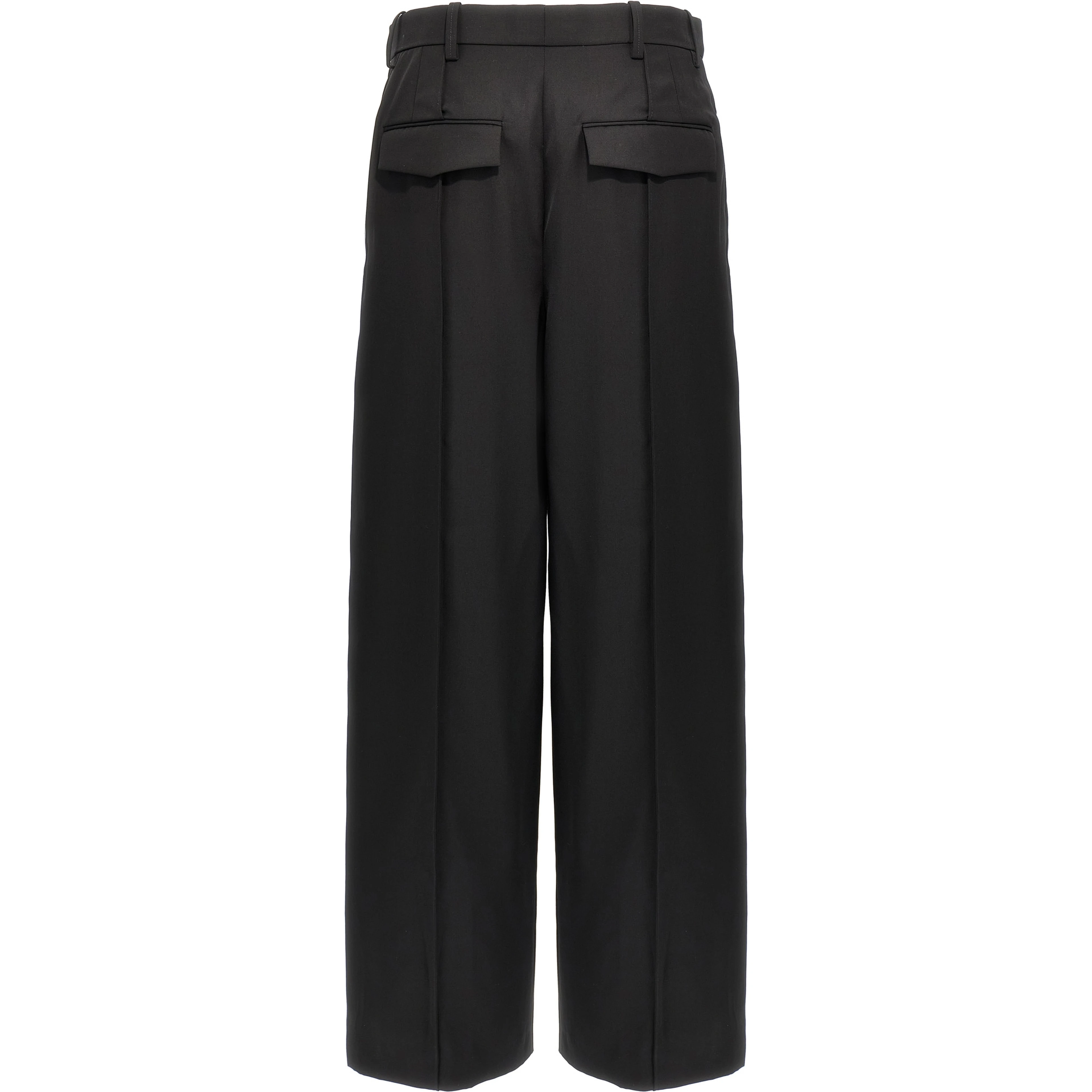 Black Wool Casual Pants