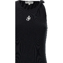 Black Cotton Midi Dress