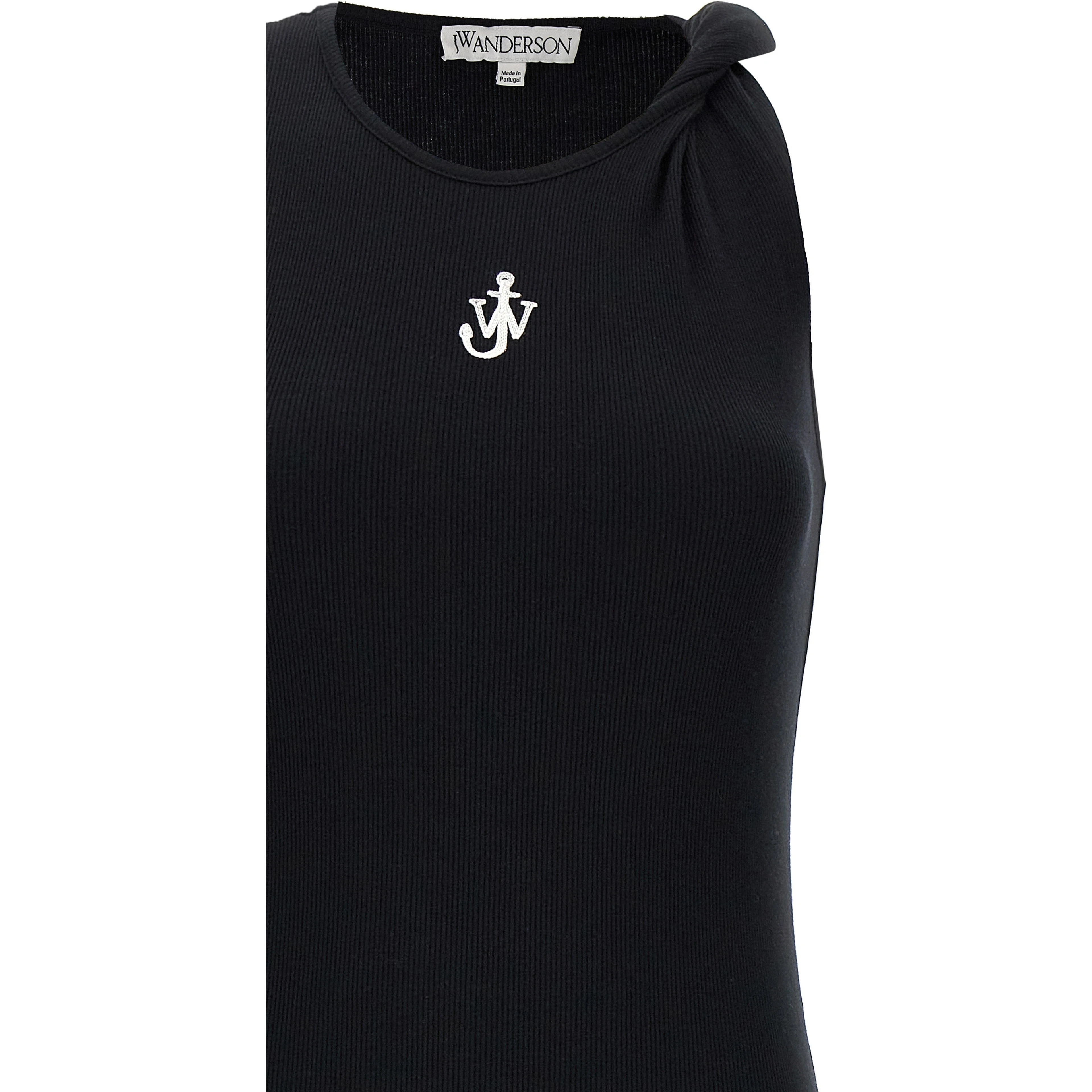 Black Cotton Midi Dress