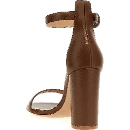 Brown Goatskin Stiletto Heel Sandals