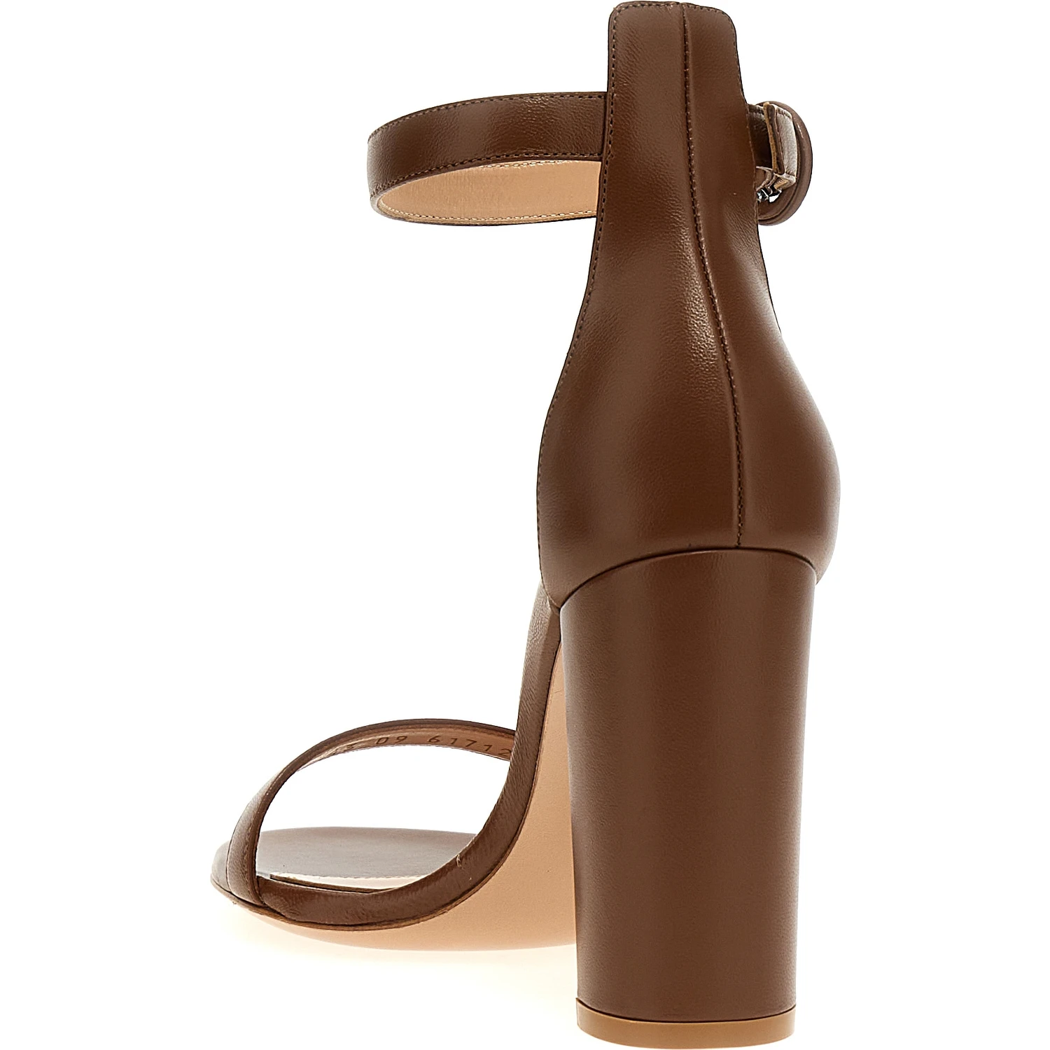 Brown Goatskin Stiletto Heel Sandals