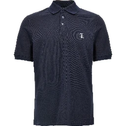 Blue Cotton Polo Shirt
