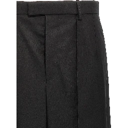 Black Wool Casual Pants