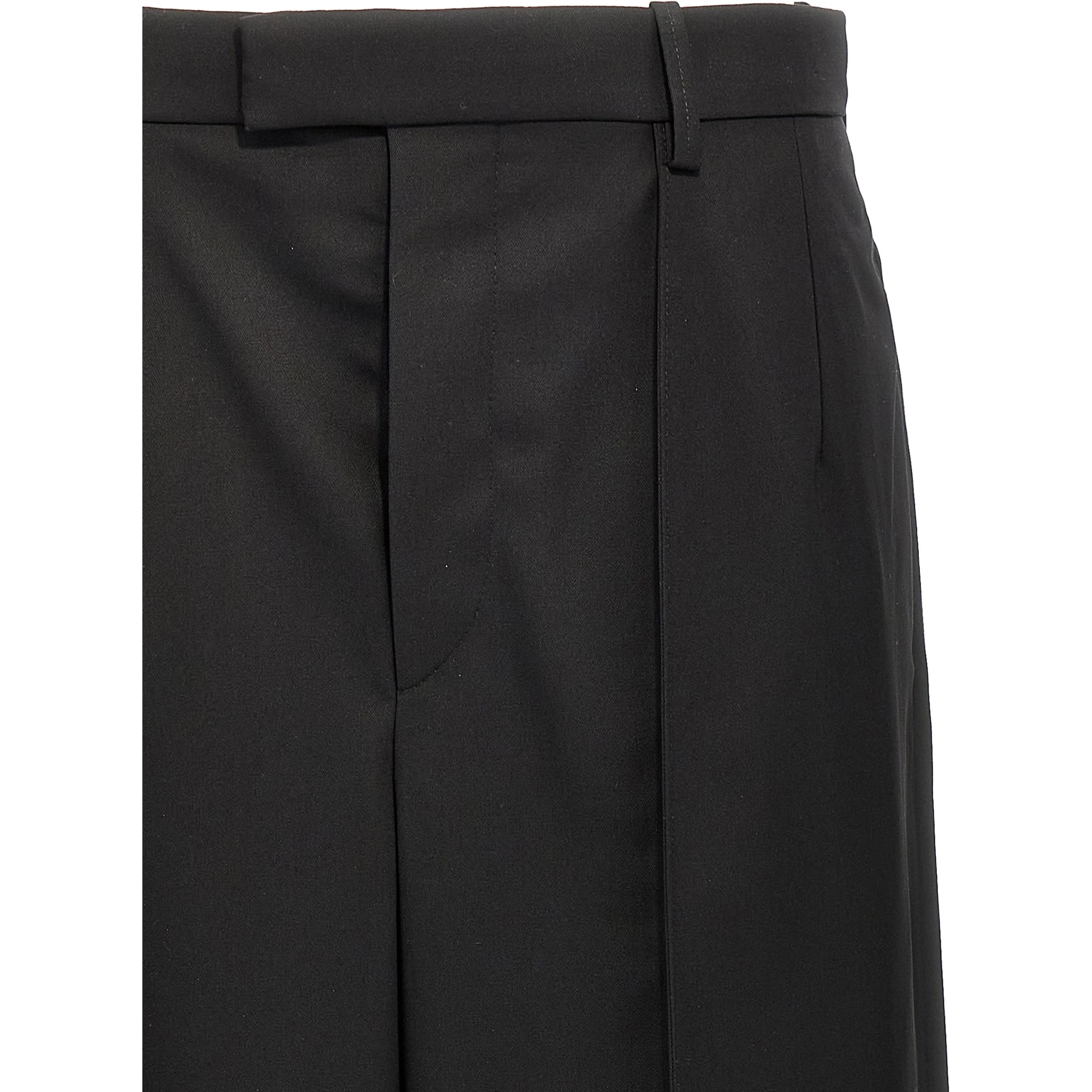 Black Wool Casual Pants