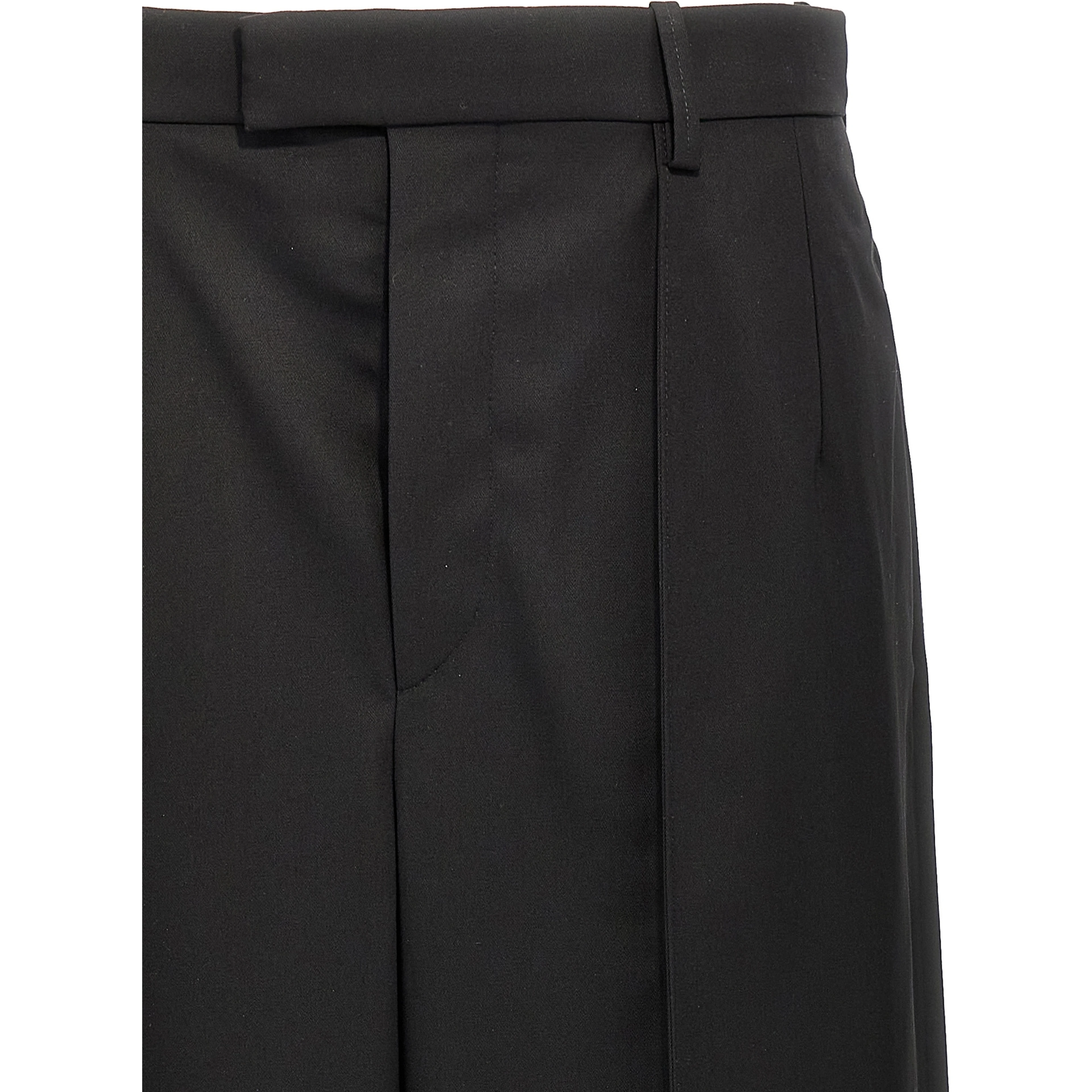 Black Wool Casual Pants
