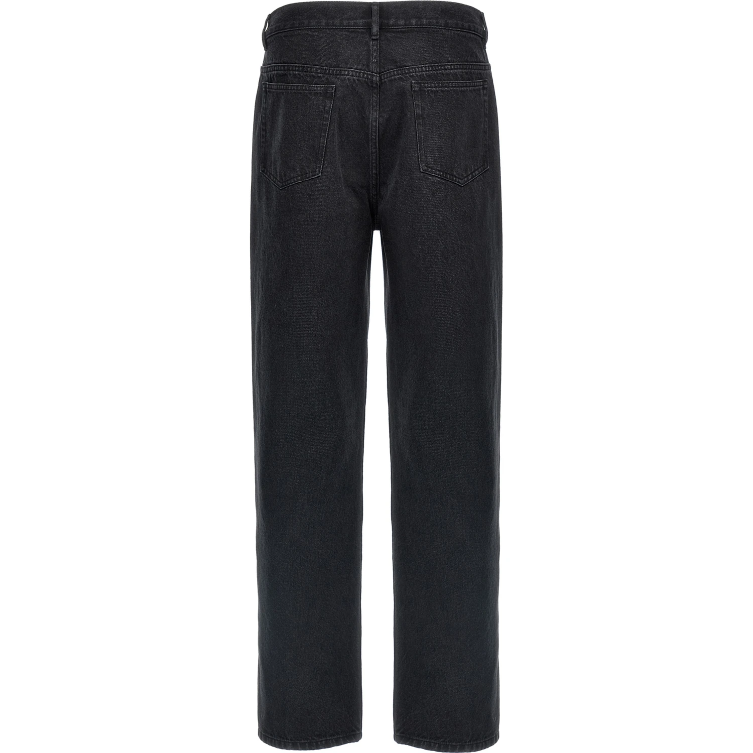 Black Cotton Straight-Leg Jeans