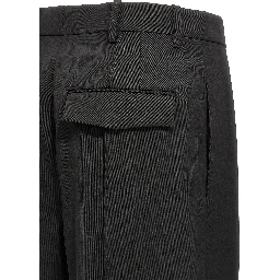 Black Wool Casual Pants