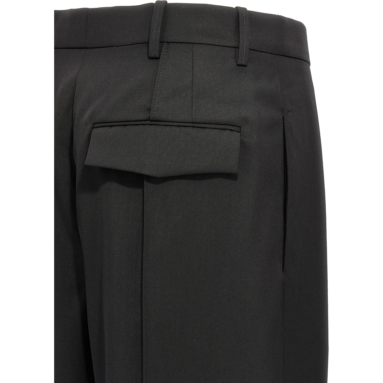 Black Wool Casual Pants