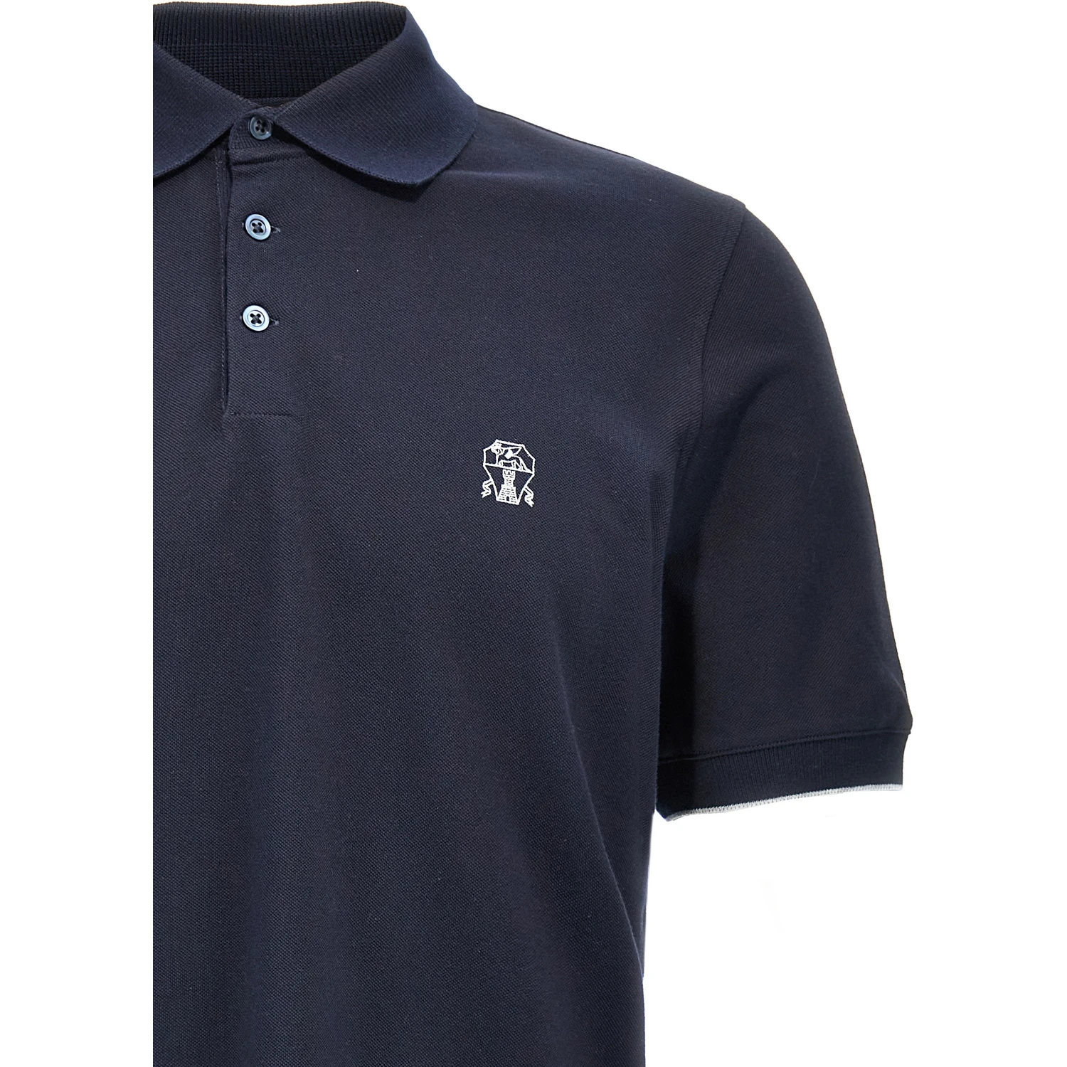 Blue Cotton Polo Shirt
